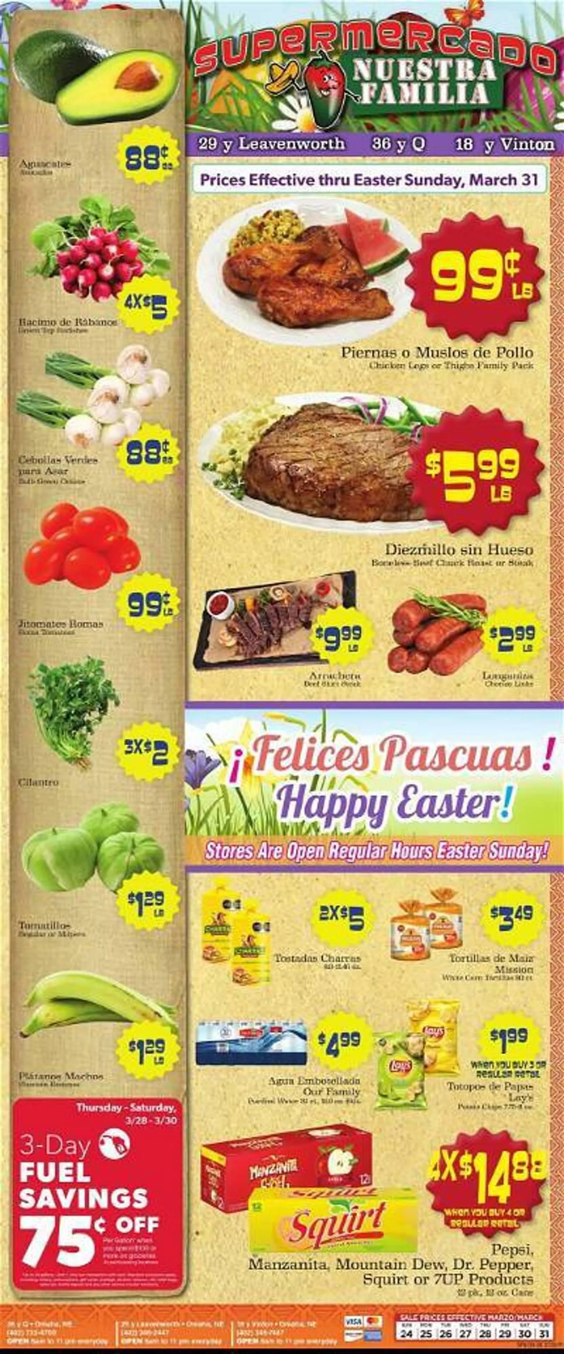 Weekly ad Supermercado Nuestra Familia Weekly Ad from March 24 to March 31 2024 - Page 1