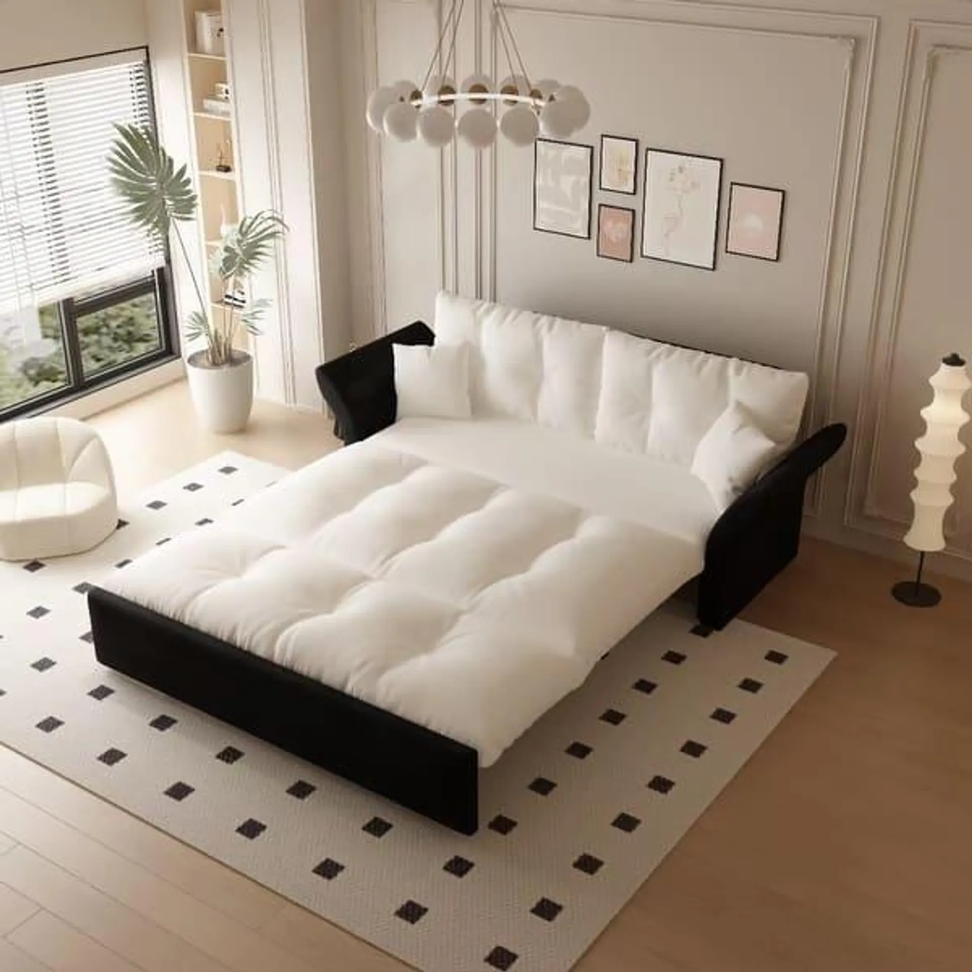 Queen/King Pull Out Sofa Bed,3-in-1 Convertible Sleeper Sofa, Sofa