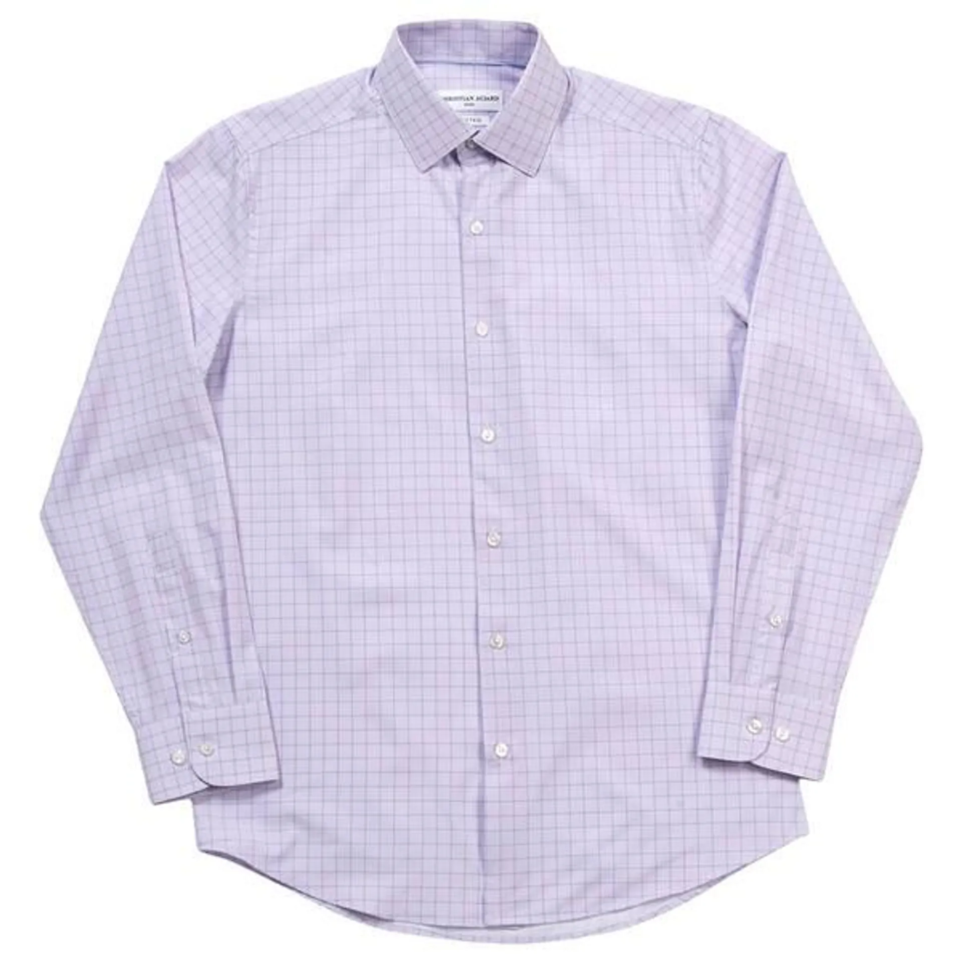 Mens Christian Aujard Fitted Plaid Dress Shirt - Purple