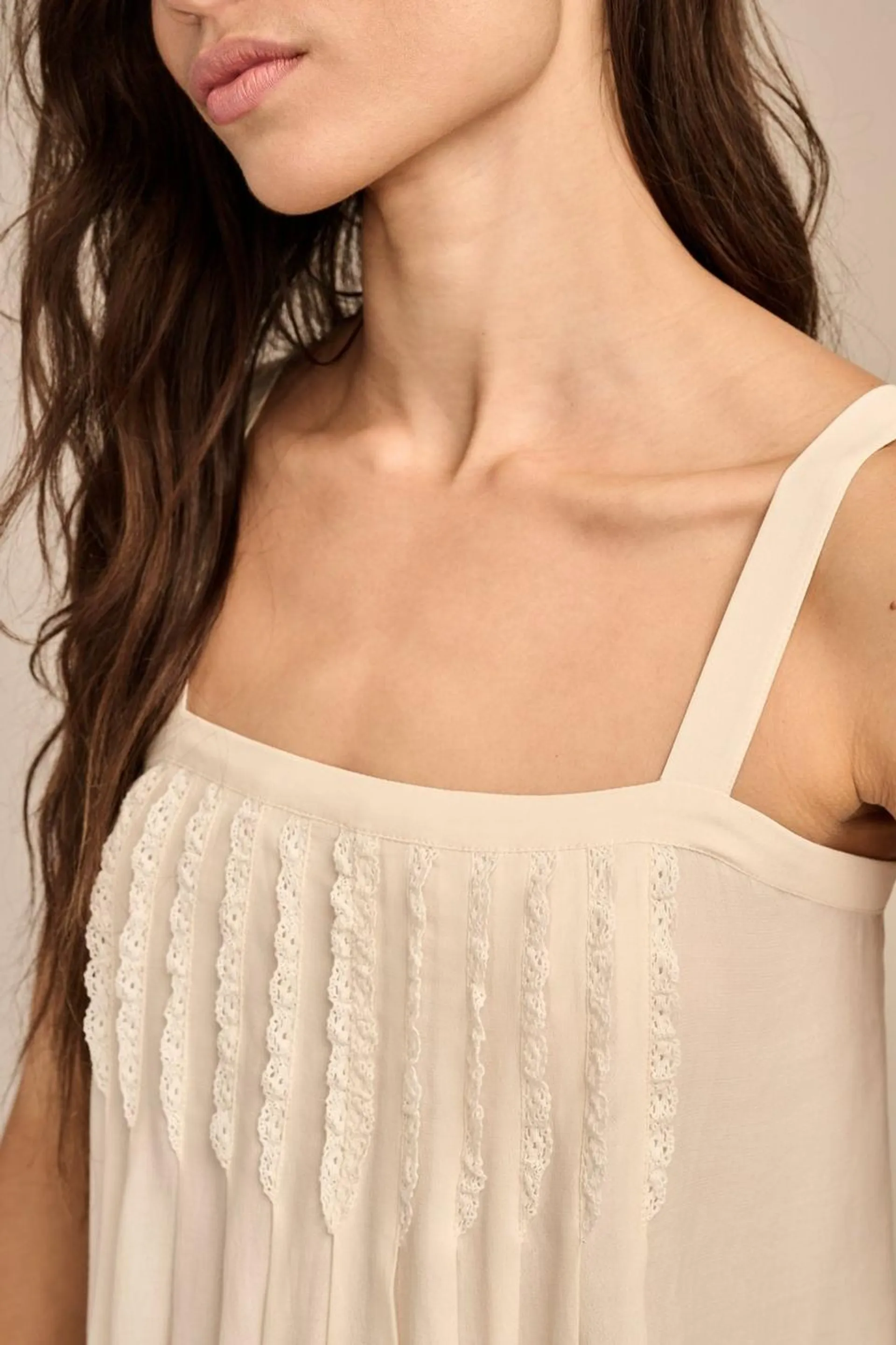 pleated ruffle tank