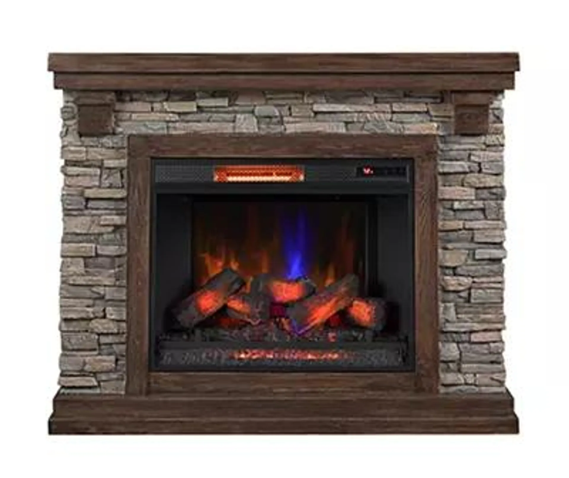 50" Madison Pine & Faux Stone Electric Fireplace