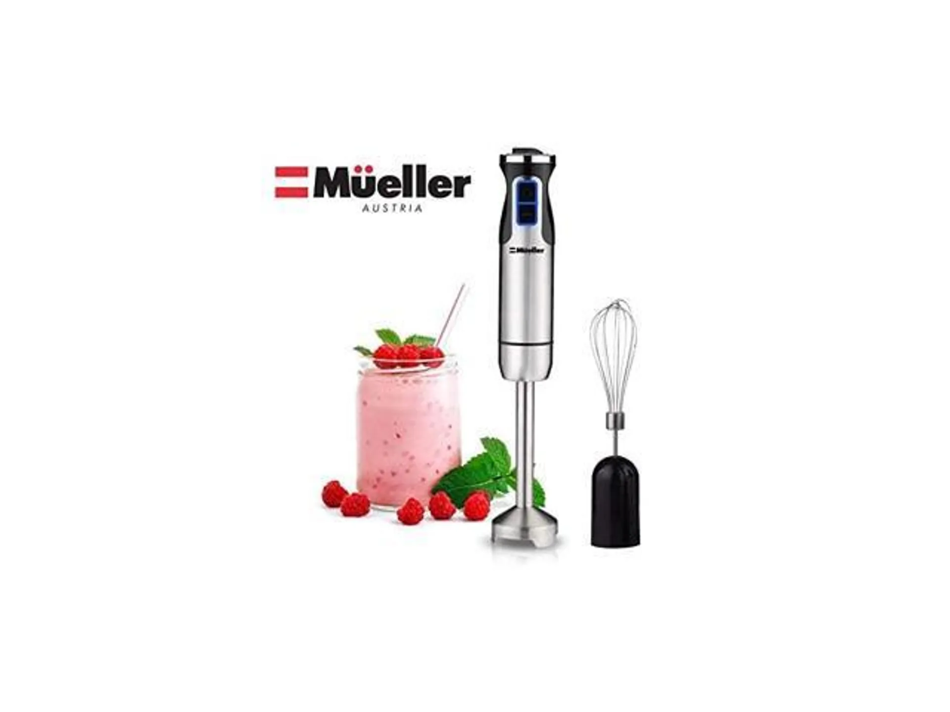 Ultra-Stick 500 Watt 9-Speed Immersion Multi-Purpose Hand Blender Heavy Duty Copper Motor Brushed 304 Stainless Steel With Whisk, Milk Frother Attachments