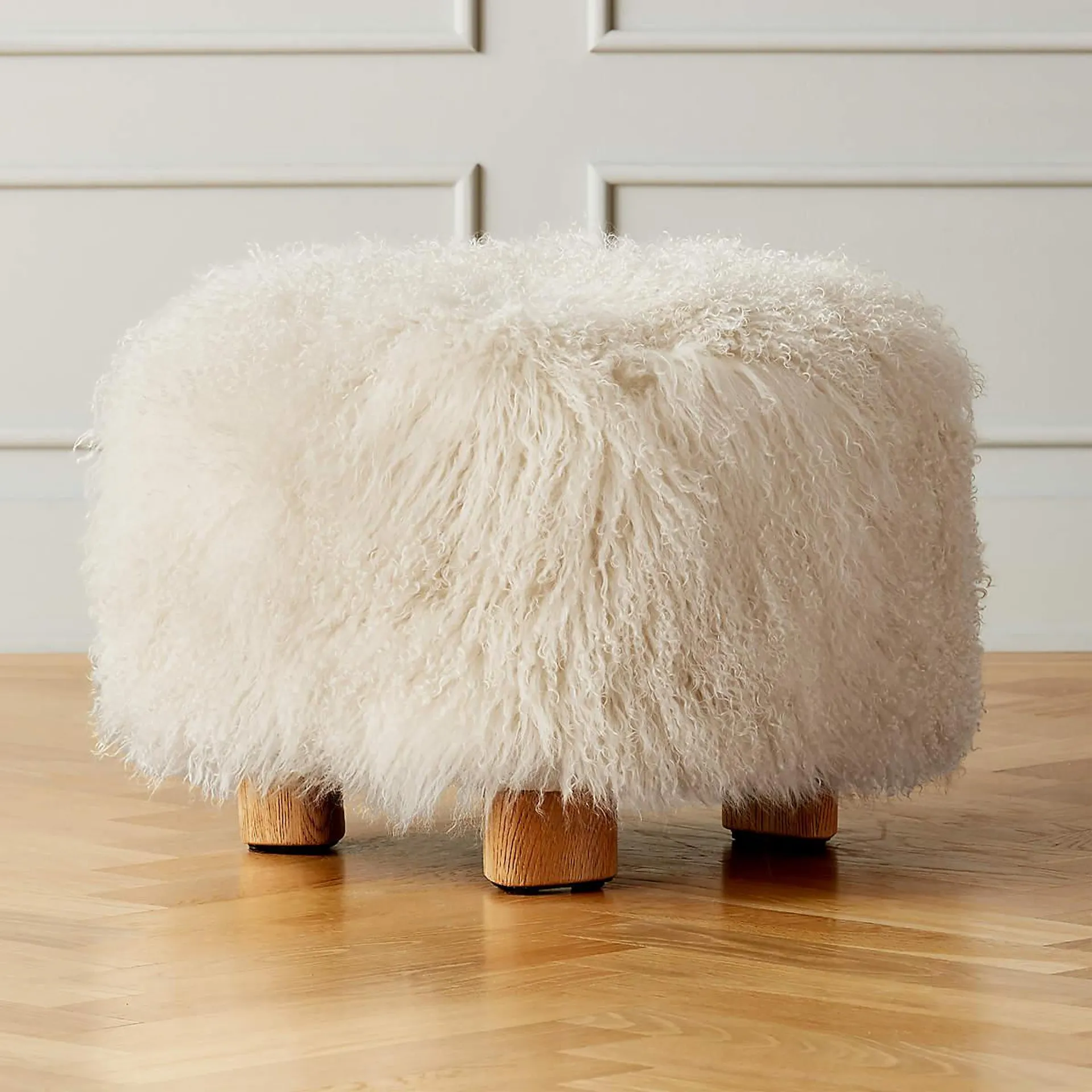 Bozzi Mongolian Sheepskin Ottoman by Ross Cassidy