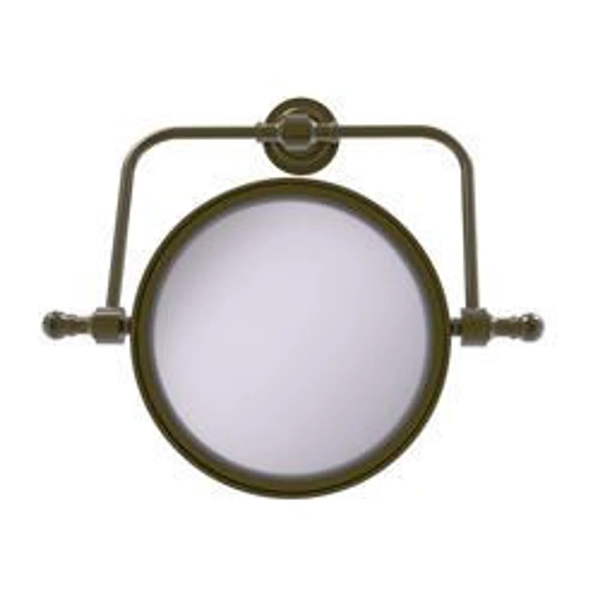 Allied Brass Retro Dot 8" Antique Brass Wall Mounted Swivel Magnifying Makeup Mirror (2X Magnification)