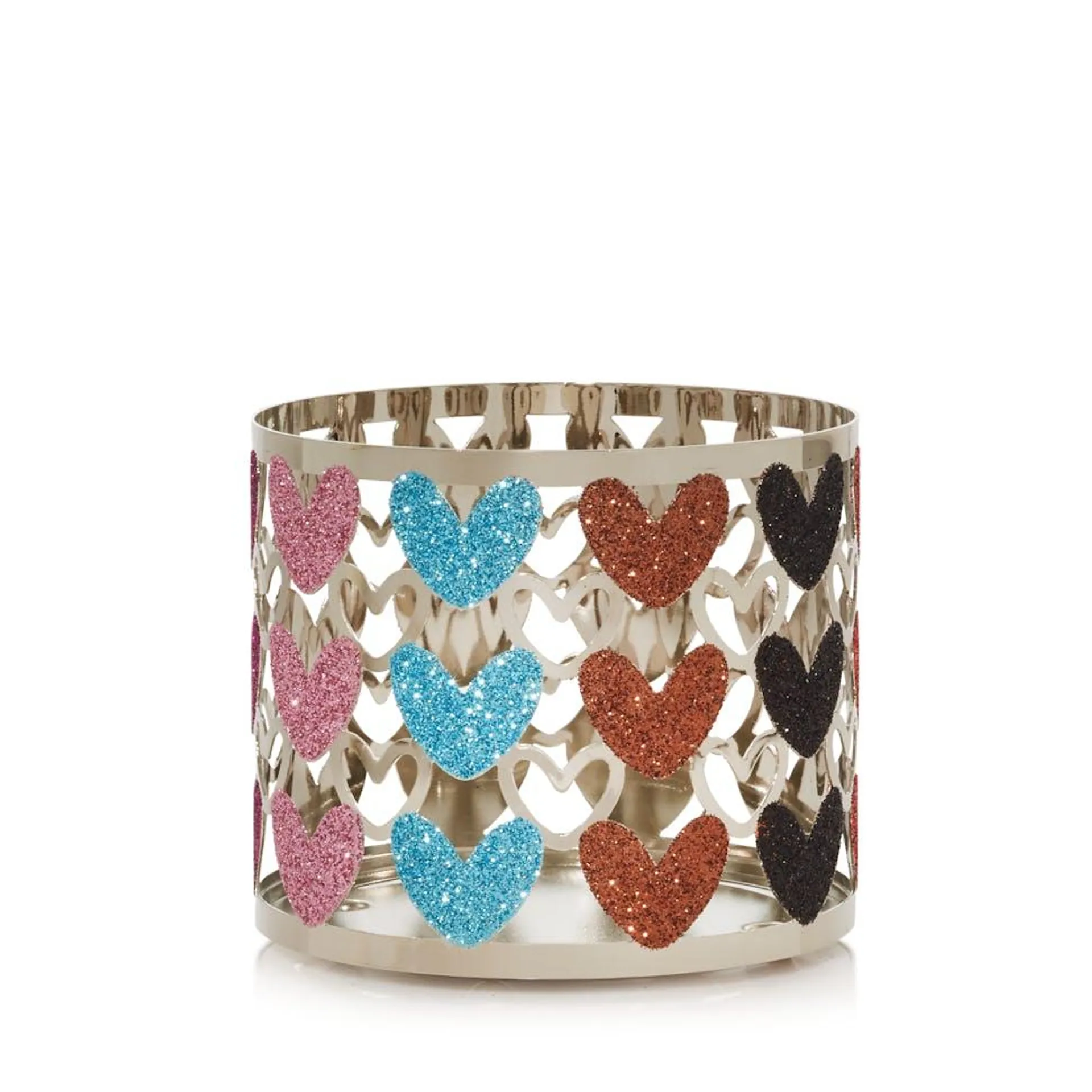 Glitter Hearts Metal Holder