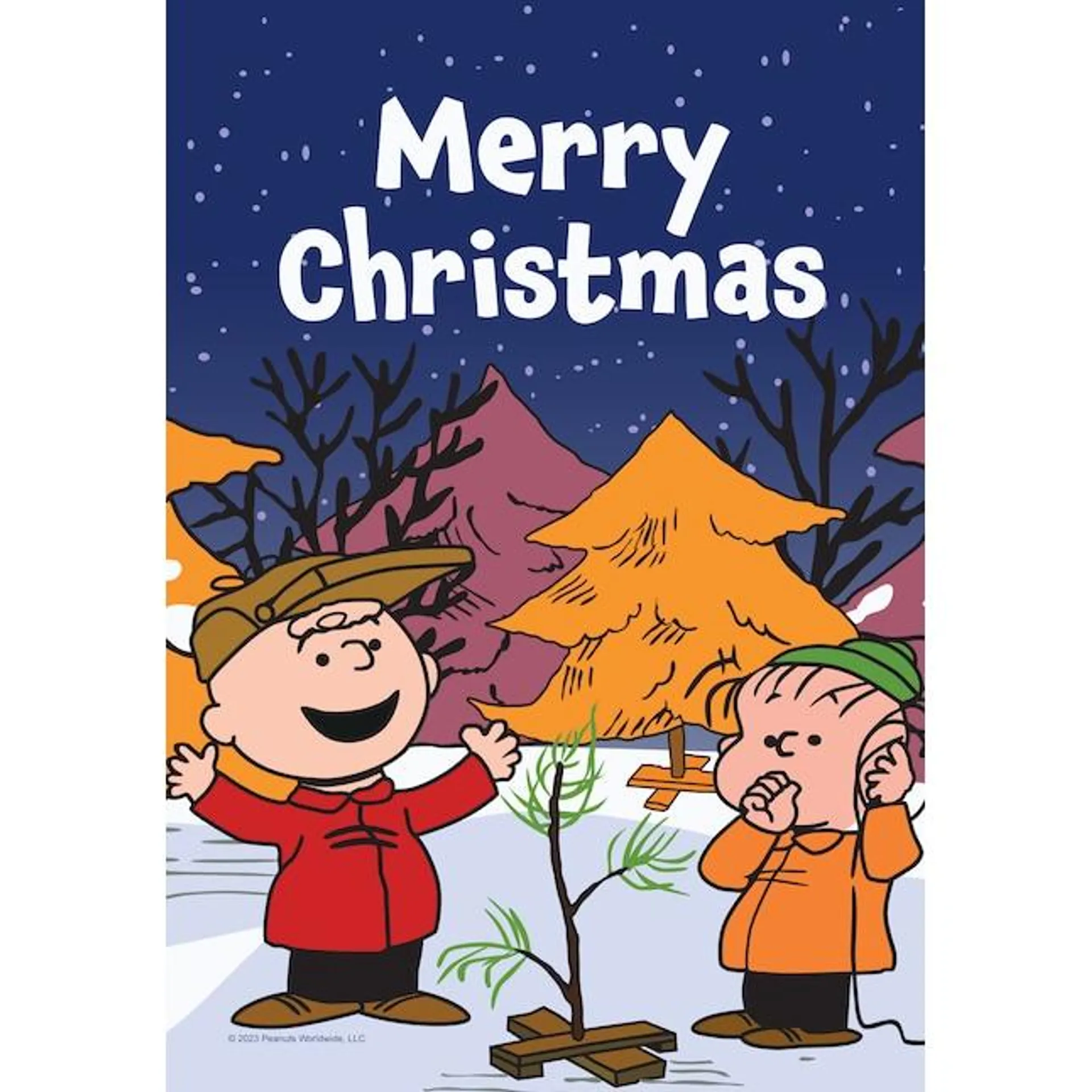 Peanuts 1.04-ft W x 1.5-ft H Christmas Garden Flag