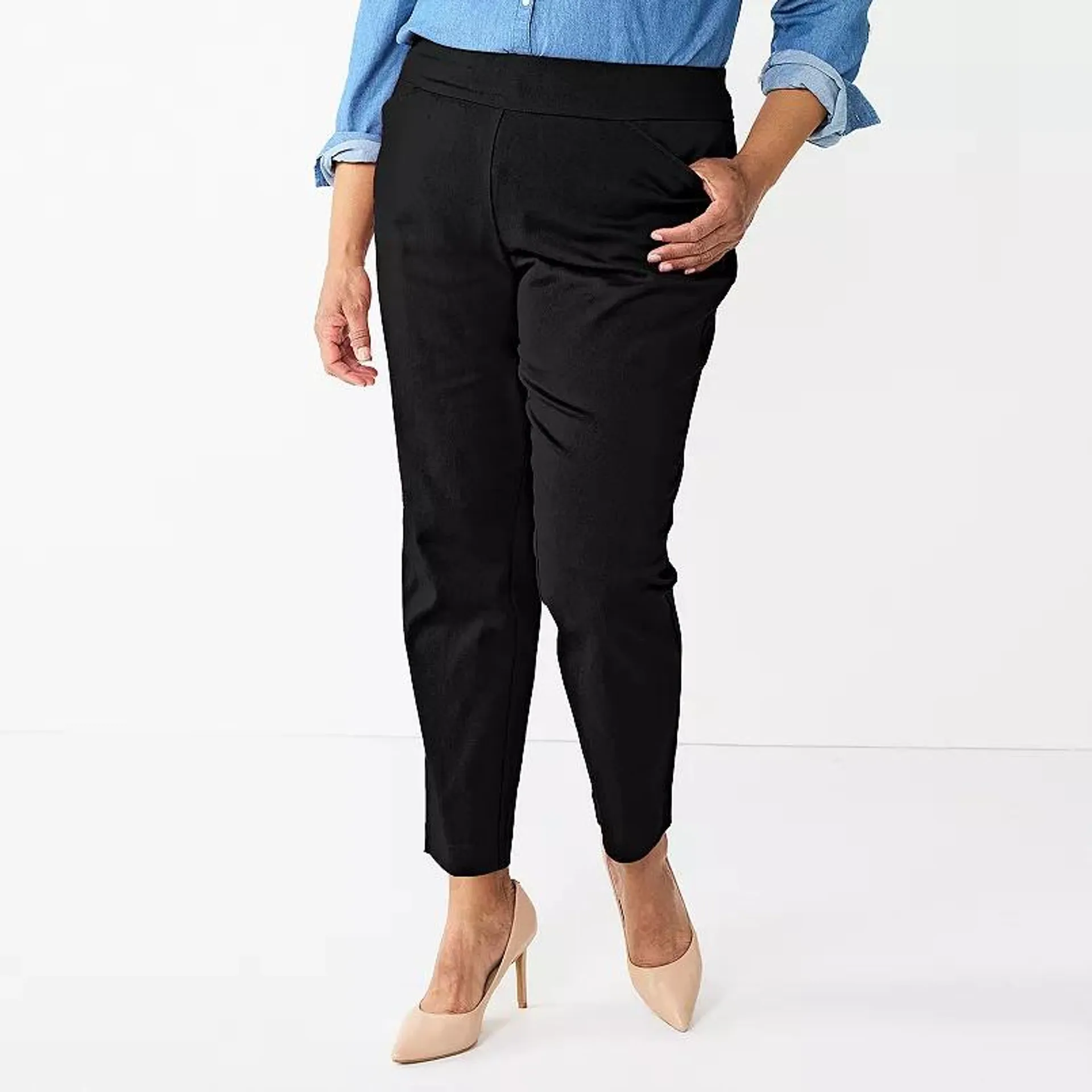 Plus Size Croft & Barrow® Effortless Stretch Pull-On Straight-Leg Pants