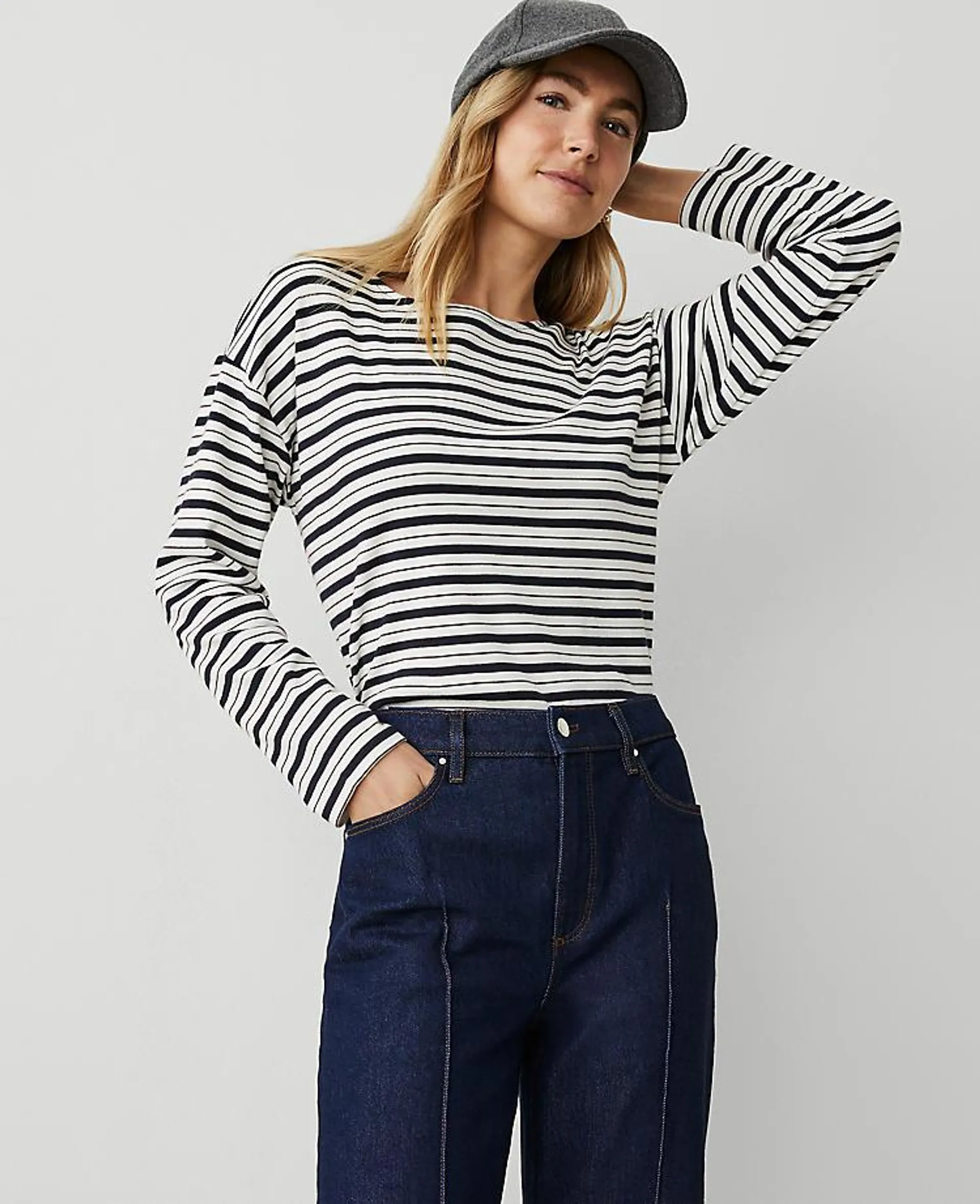 Stripe Relaxed Long Sleeve Top