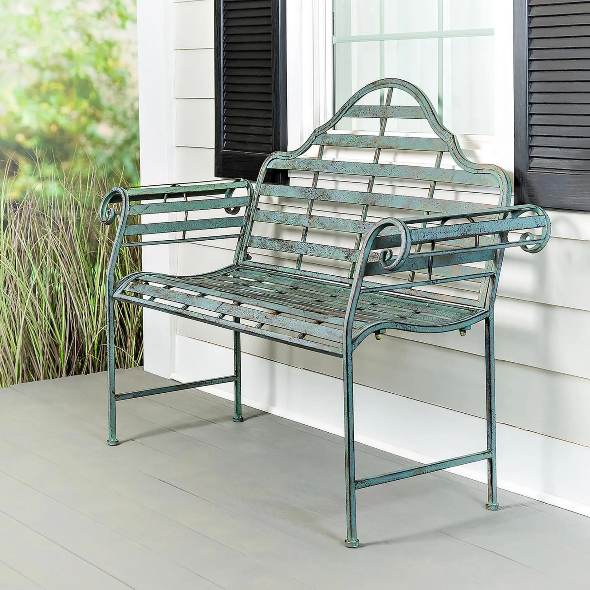 Chippendale Style Metal Bench