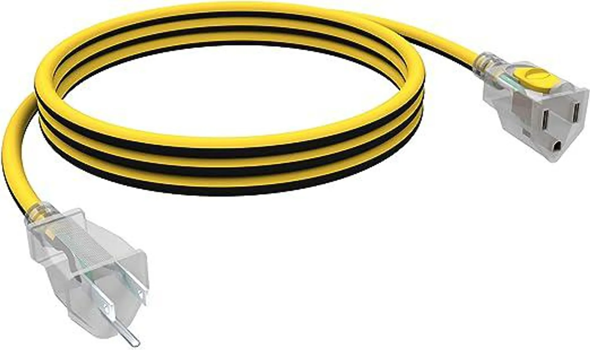 STANLEY 36108 8 FT. Contractor Grade Heavy Duty Extension Cord, Yellow/Black