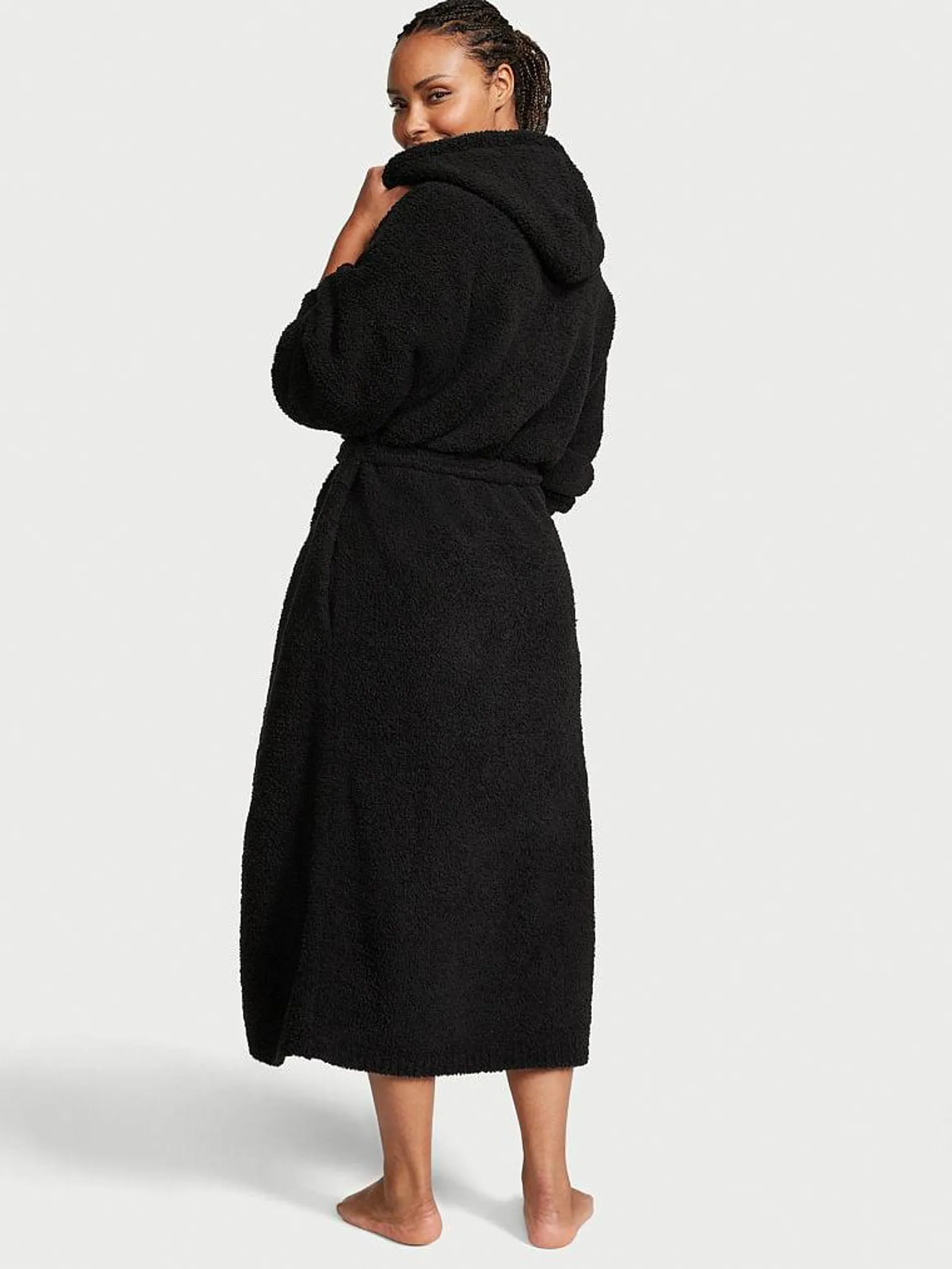 Chenille Hooded Long Robe