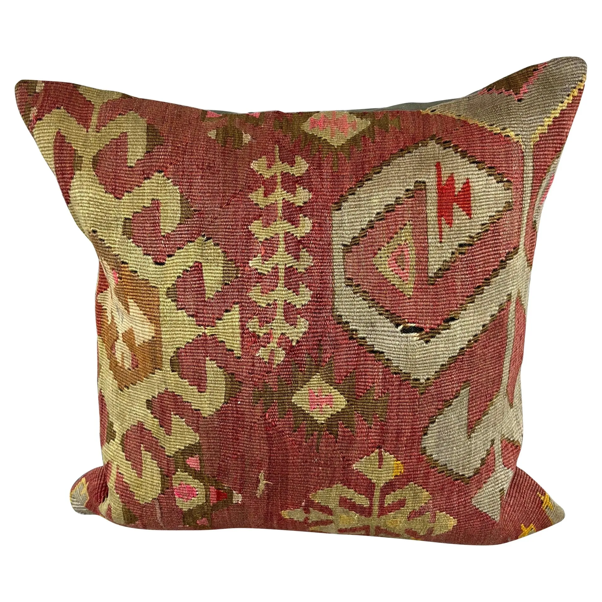 20 x 20 Kilim Pillow Turkish Cushion Natural Brown Pillow Cushion Cover #6767