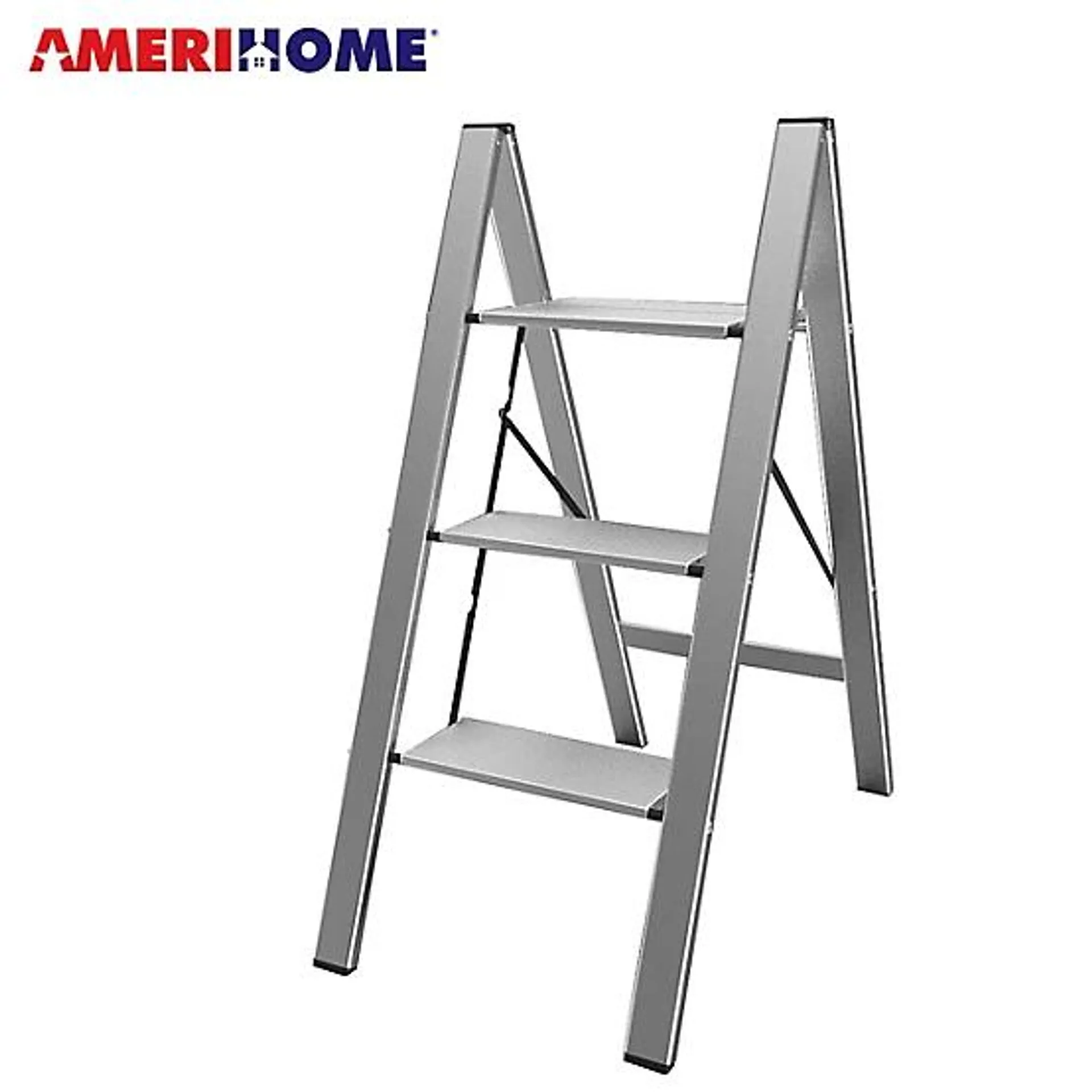 38.5 in. 330 lb. Capacity Ultra Slim Aluminum 3-Step Folding Utility Step Ladder