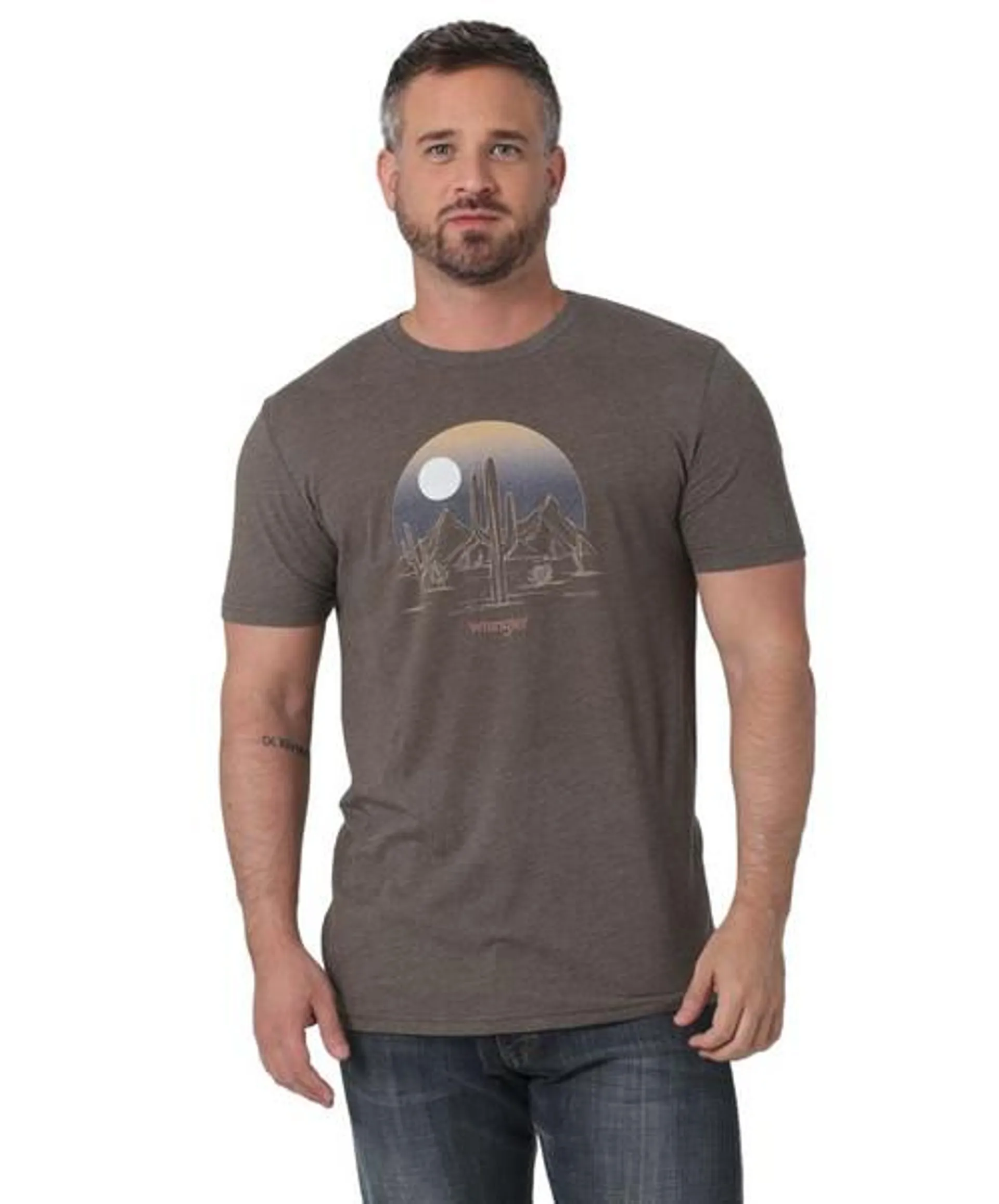 Wrangler Mens Brown Short Sleeve Graphic Tee