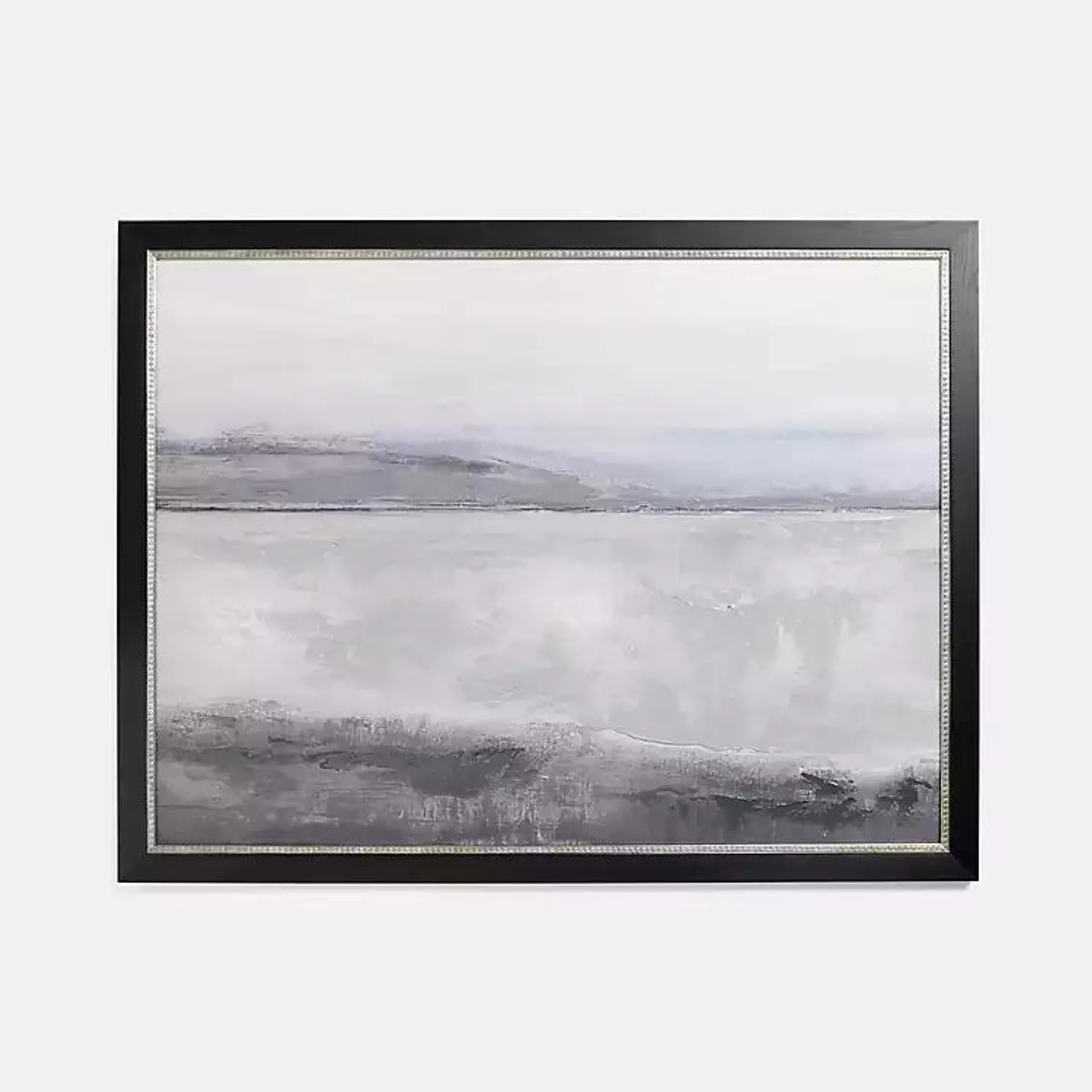 Gray Peaceful Abstract Framed Art Print