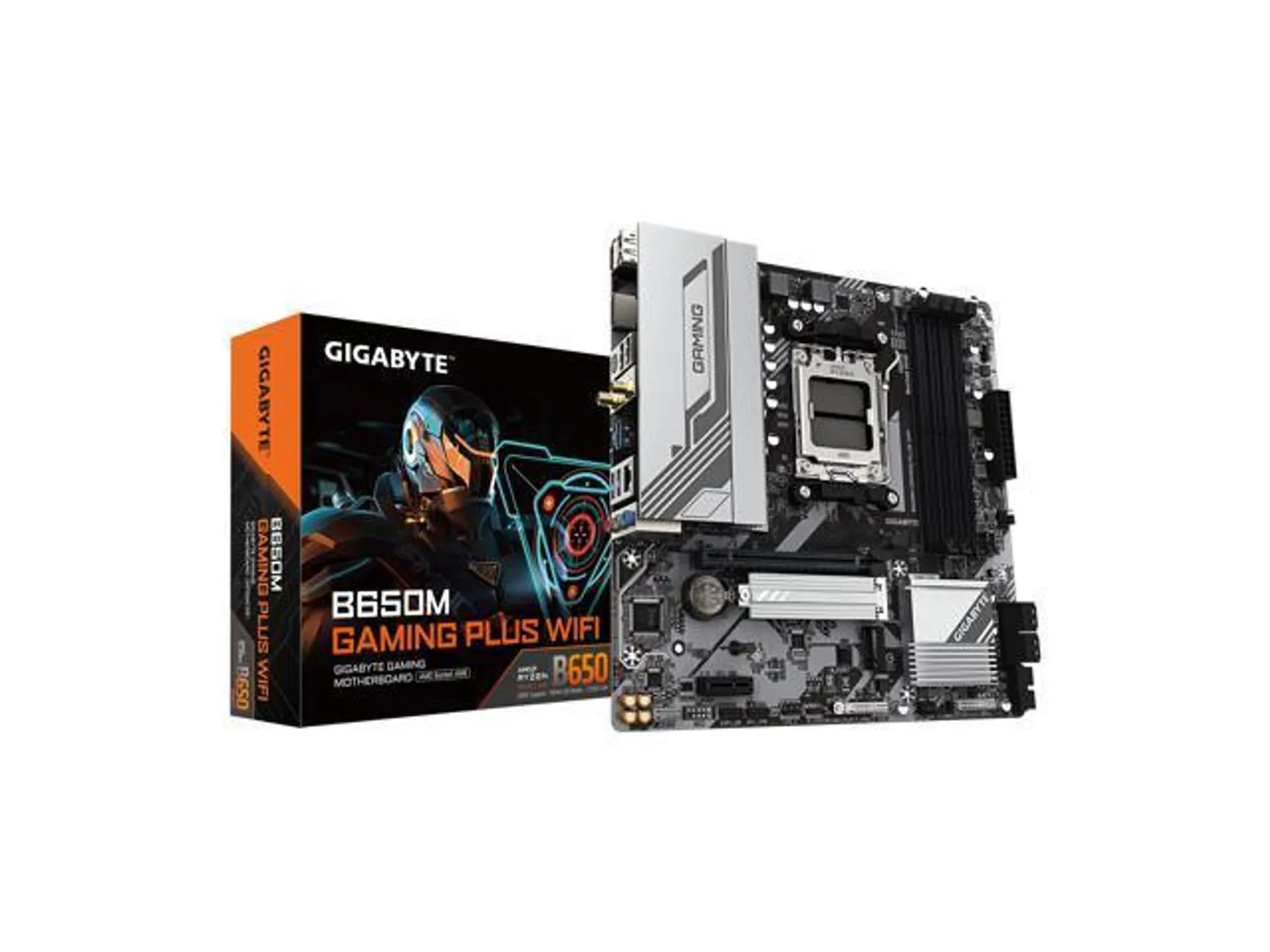 GIGABYTE B650M GAMING PLUS WIFI AM5 LGA 1718 AMD B650 M-ATX, DDR5, PCIe 4.0 M.2, PCIe 4.0, USB 3.2 Gen 1 Type-C, Wi-Fi 6E, 2.5GbE LAN