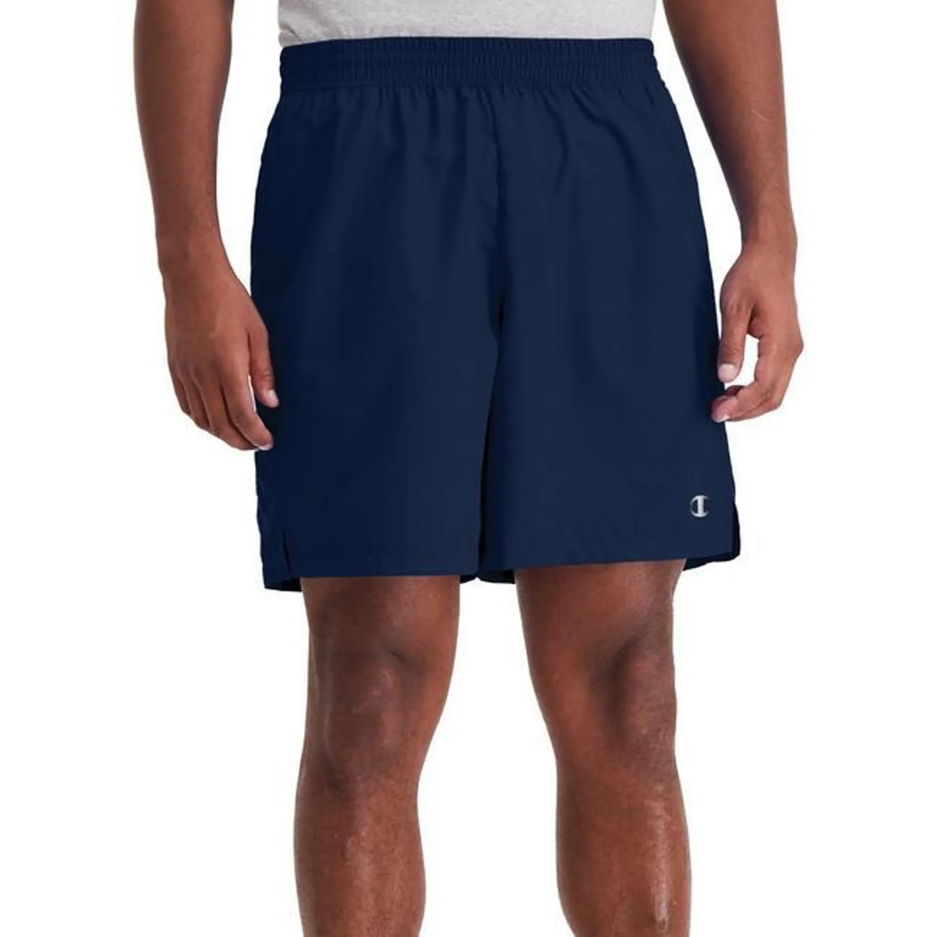 Mens Solid Boxed Logo Woven Shorts