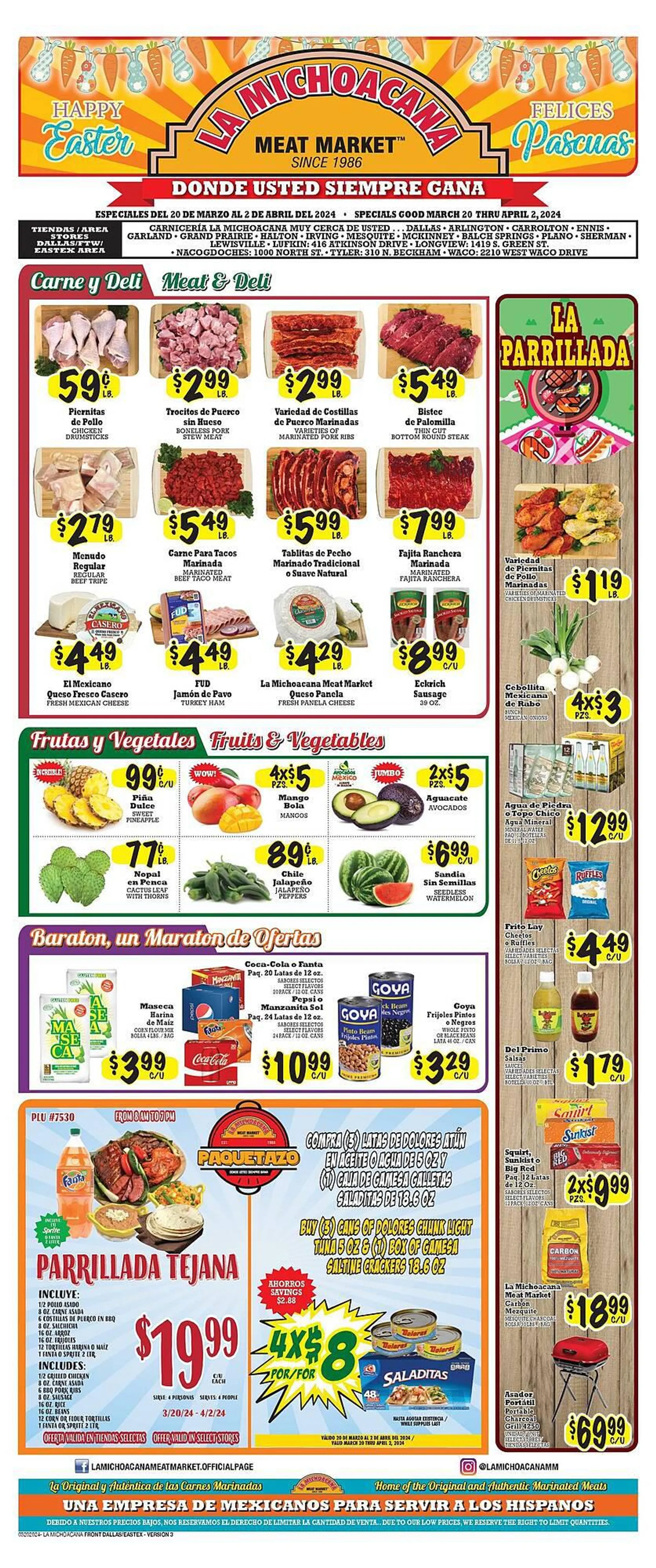 Weekly ad La Michoacana Weekly Ad from March 20 to April 2 2024 - Page 