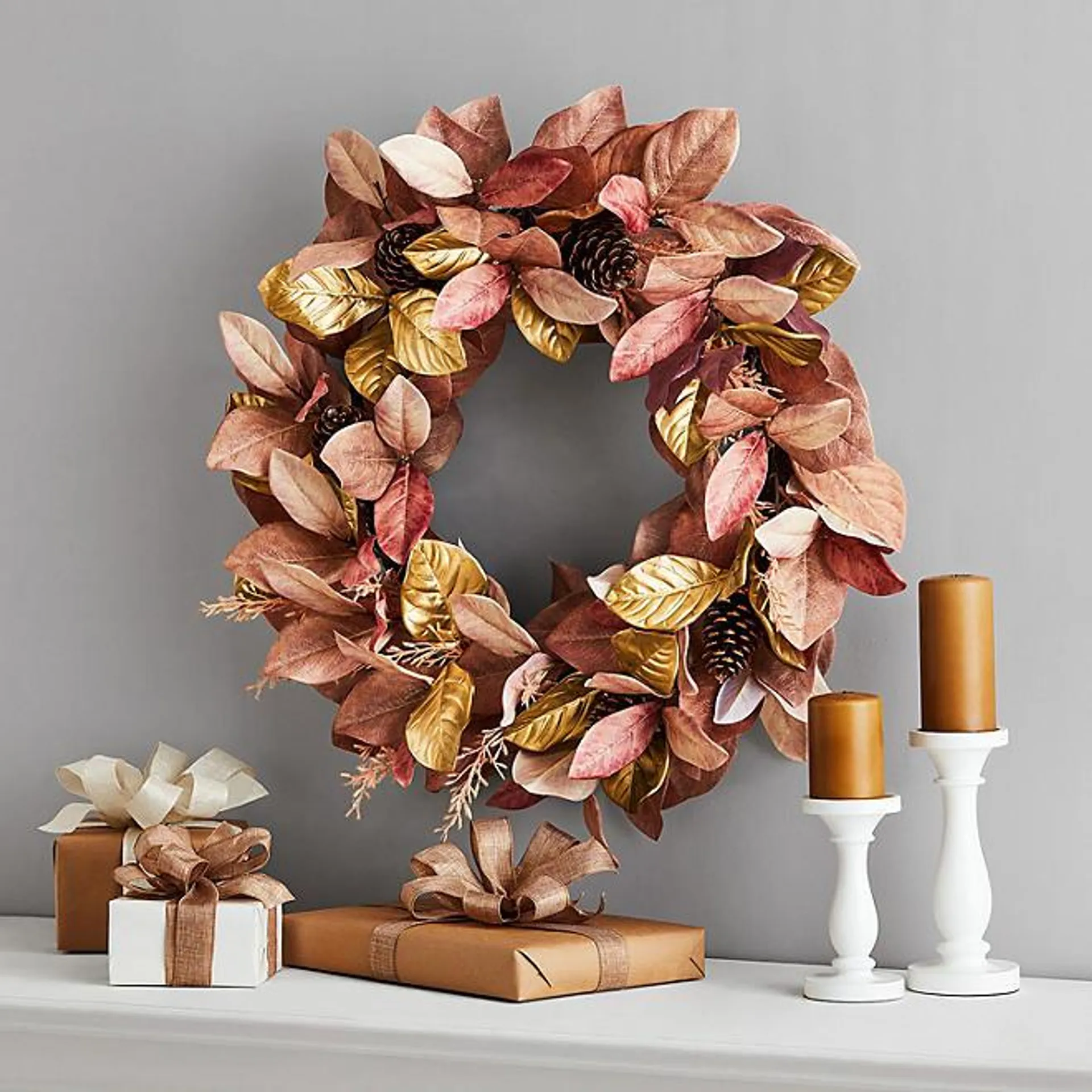 Member's Mark 30'' Harvest Wreath, Gold Magnolia