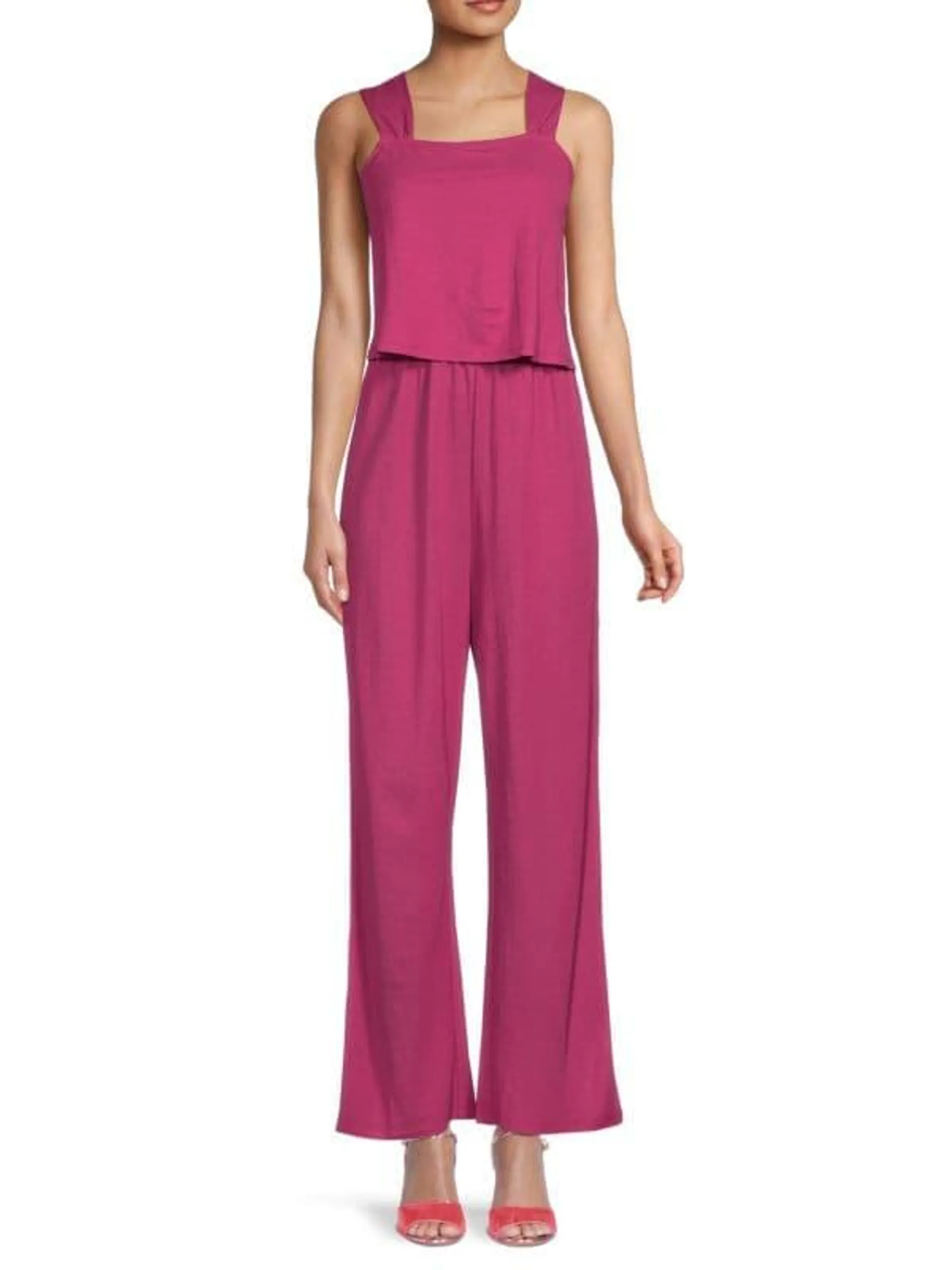 Squareneck Sleeveless Jumpsuit