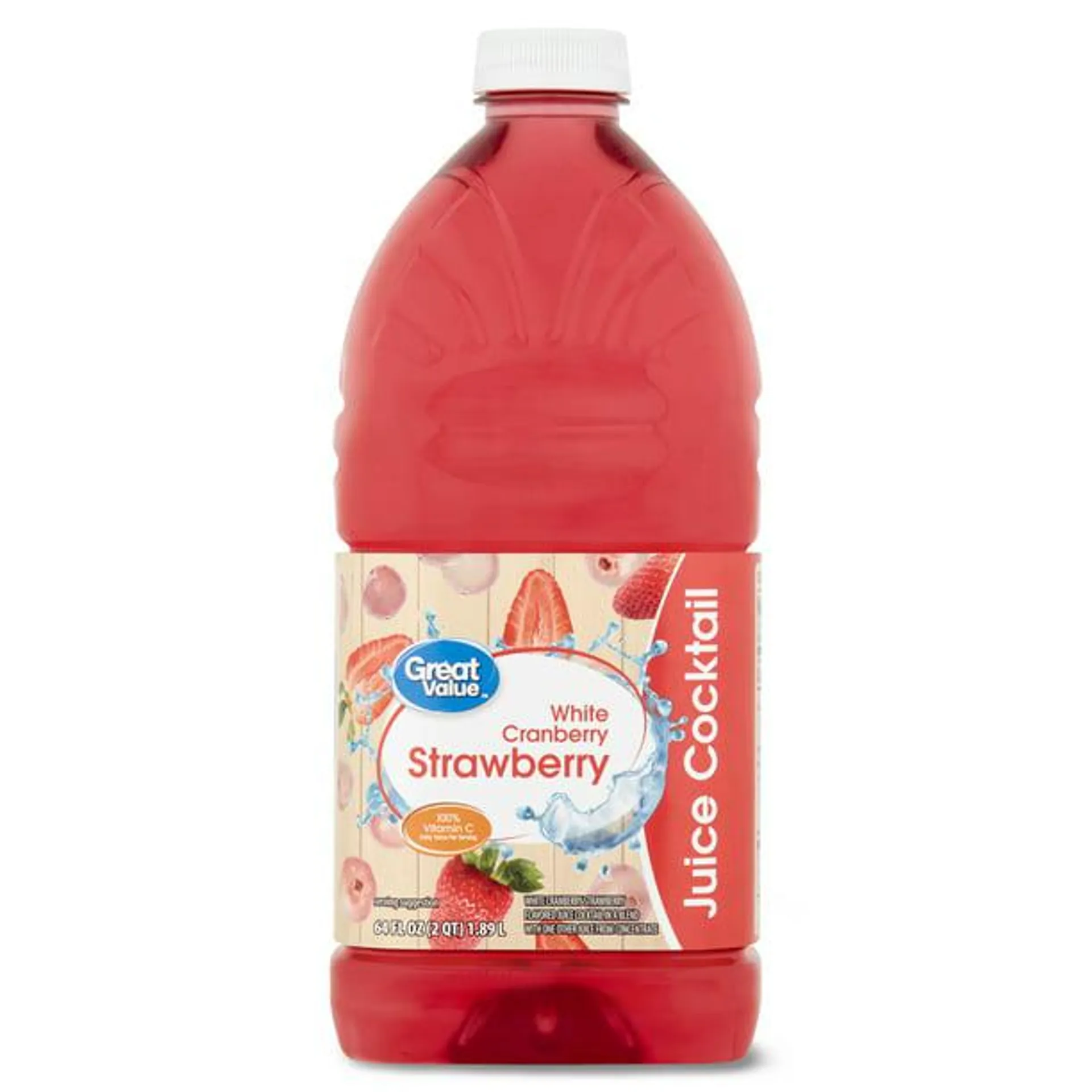 Great Value White Cranberry Strawberry Juice Cocktail, 64 fl oz