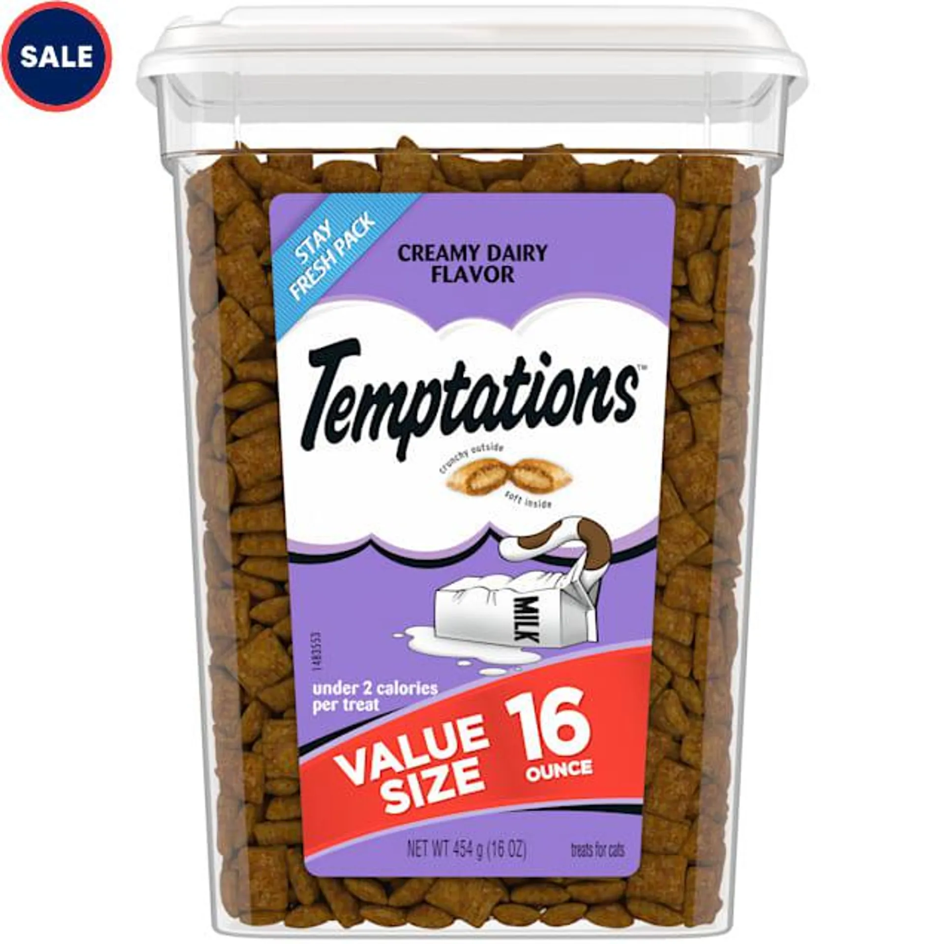 Temptations Classics Creamy Dairy Flavor Crunchy and Soft Cat Treats, 16 oz.