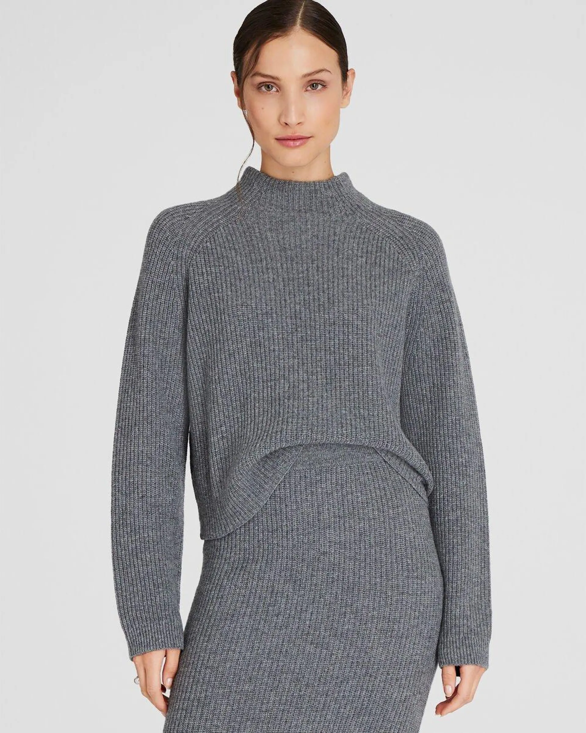 Cashmere Cropped Mockneck Sweater