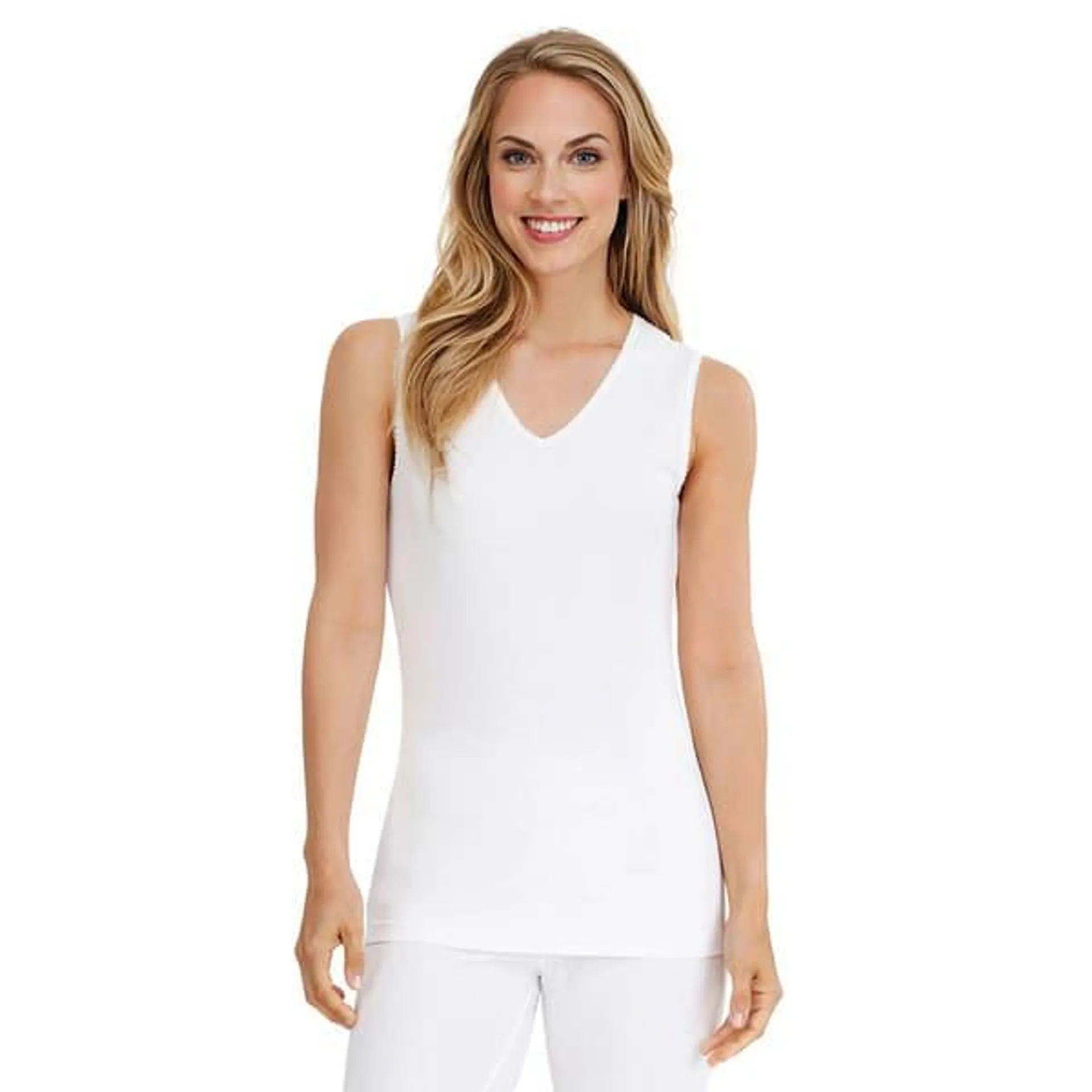 Womens Cuddl Duds® Softwear with Lace Edge V-Neck Tank Top