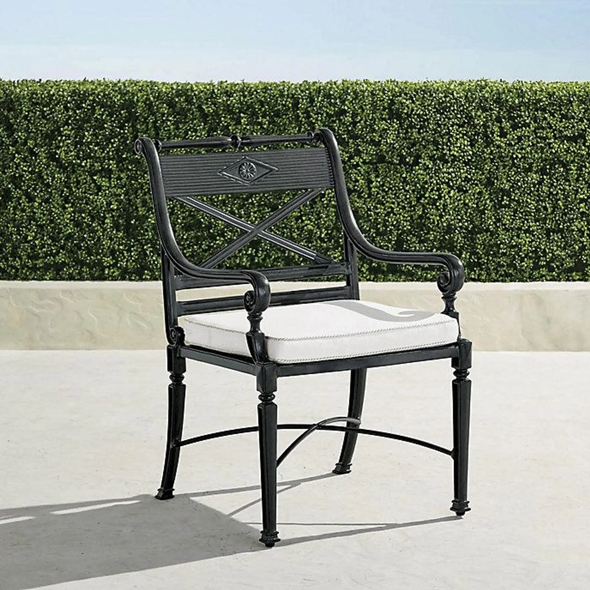 Carlisle Dining Arm Chairs in Onyx Aluminum, Set of Two