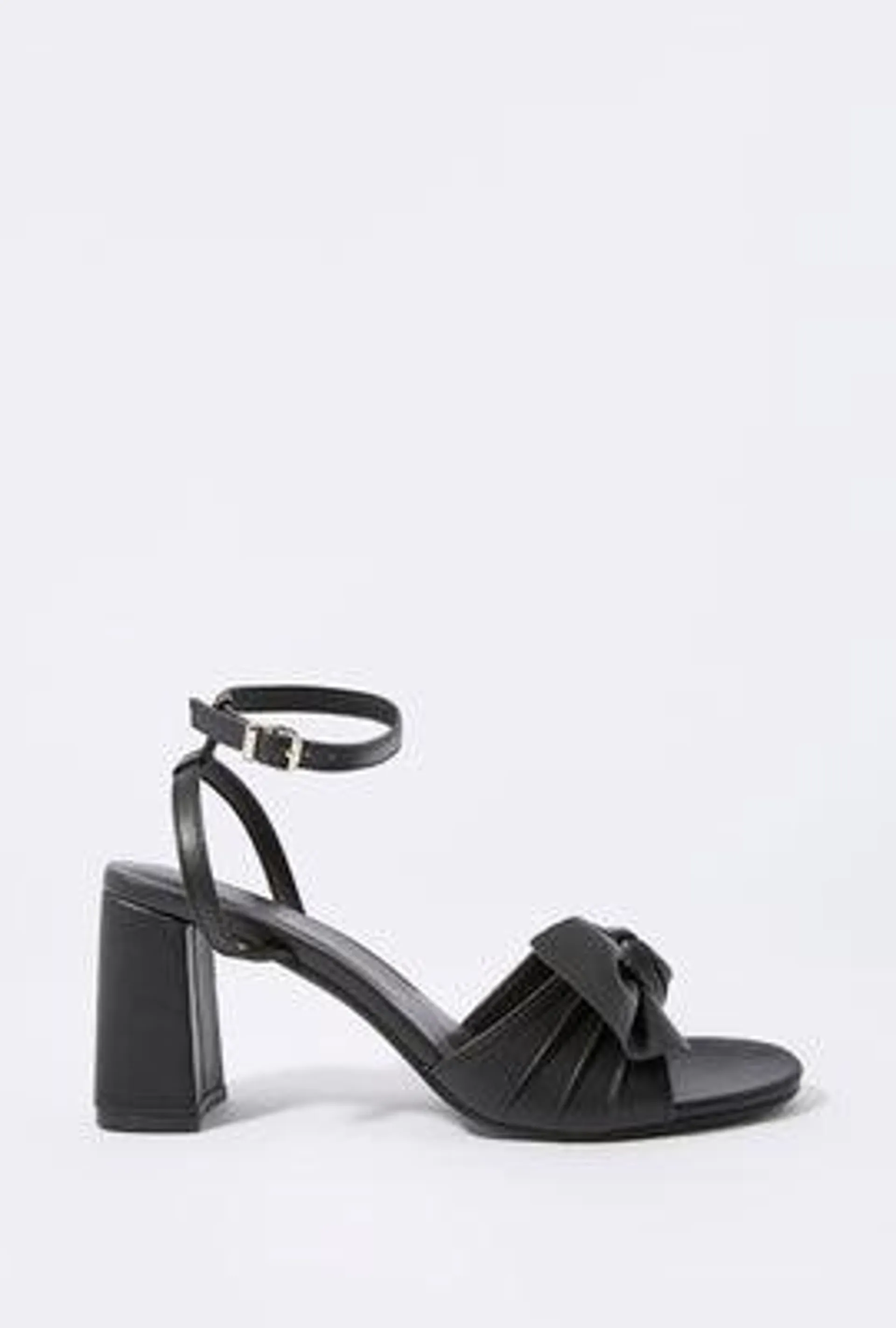 Faux Leather Bow Heel