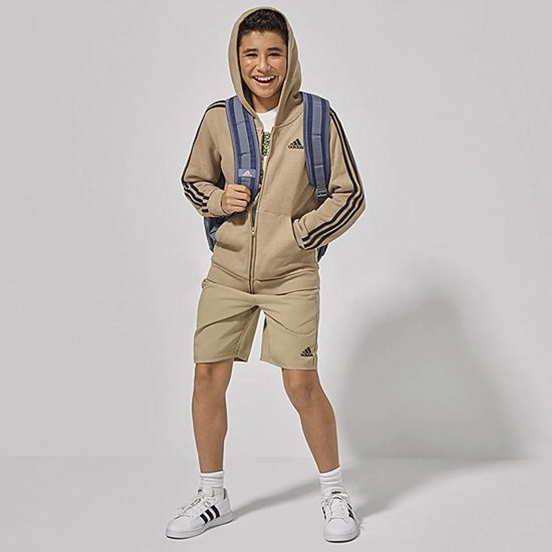 adidas Big Boys Fleece Hooded Midweight Jacket