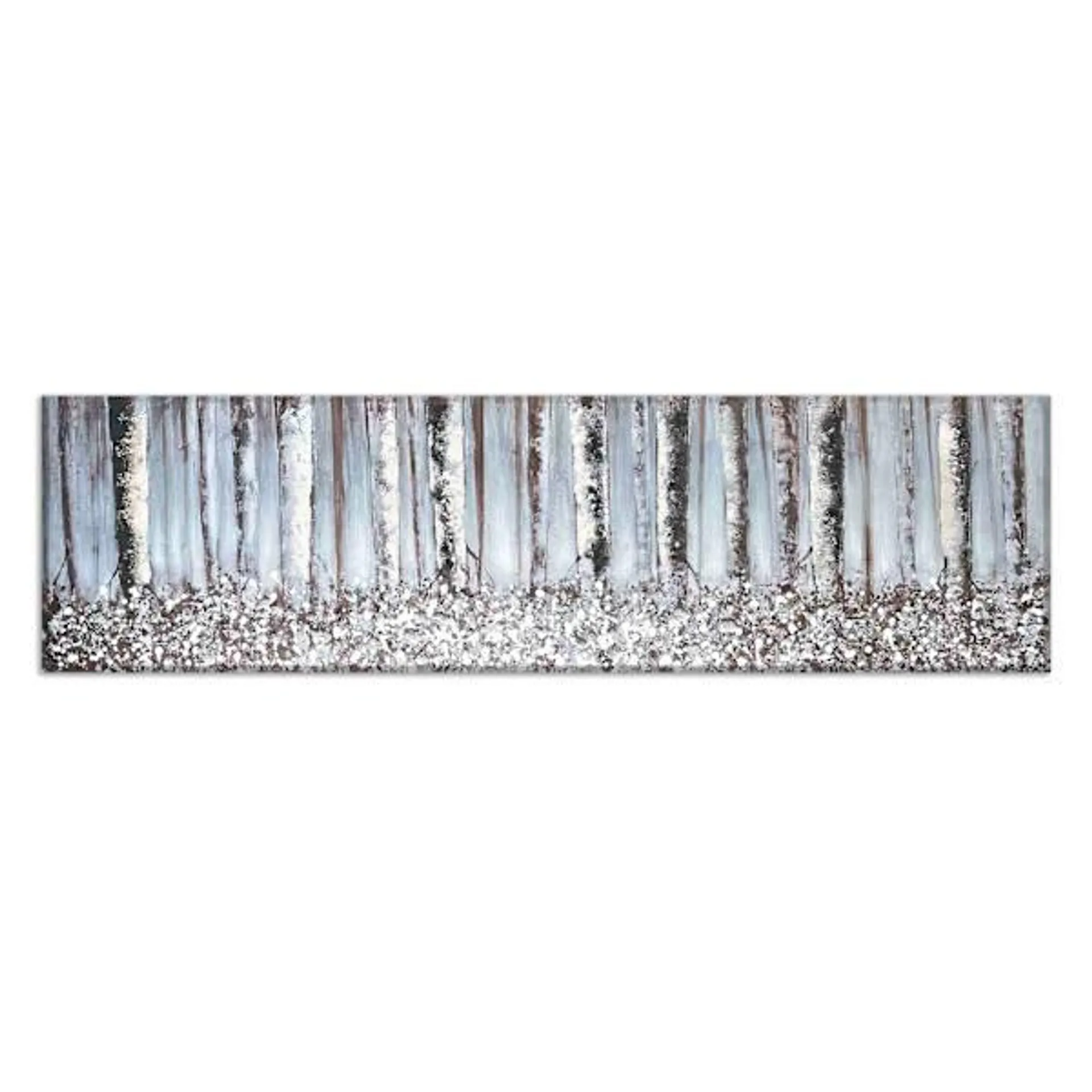 A Line of Tall Birches Enhanced Canvas Wall Art, 20x72