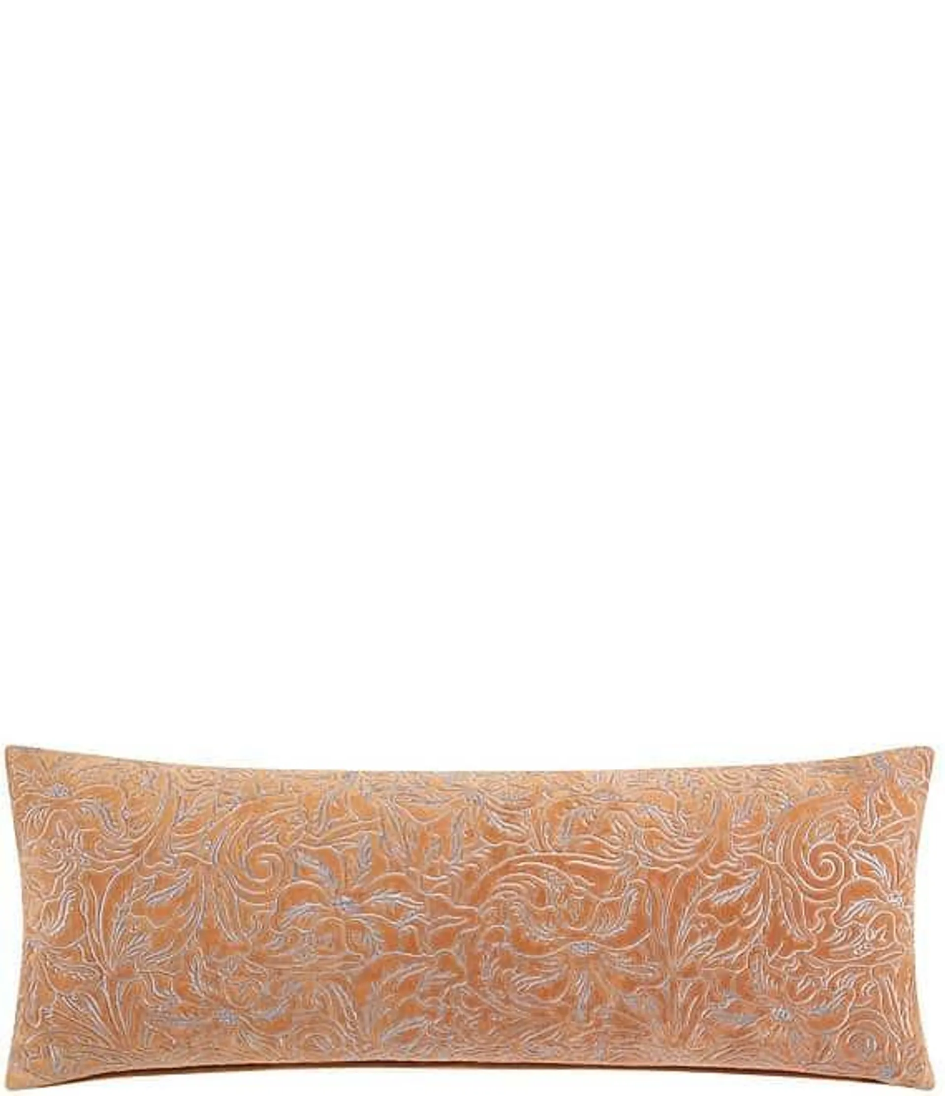 Peruvian Paint Bolster Embroidered Velvet Pillow