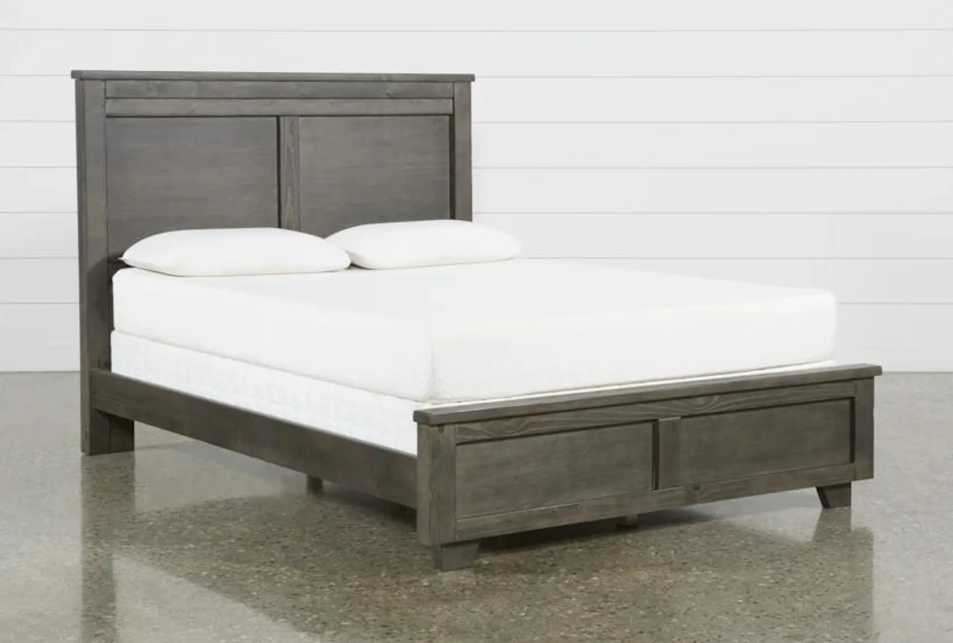 Marco Charcoal Grey Queen Wood Panel Bed