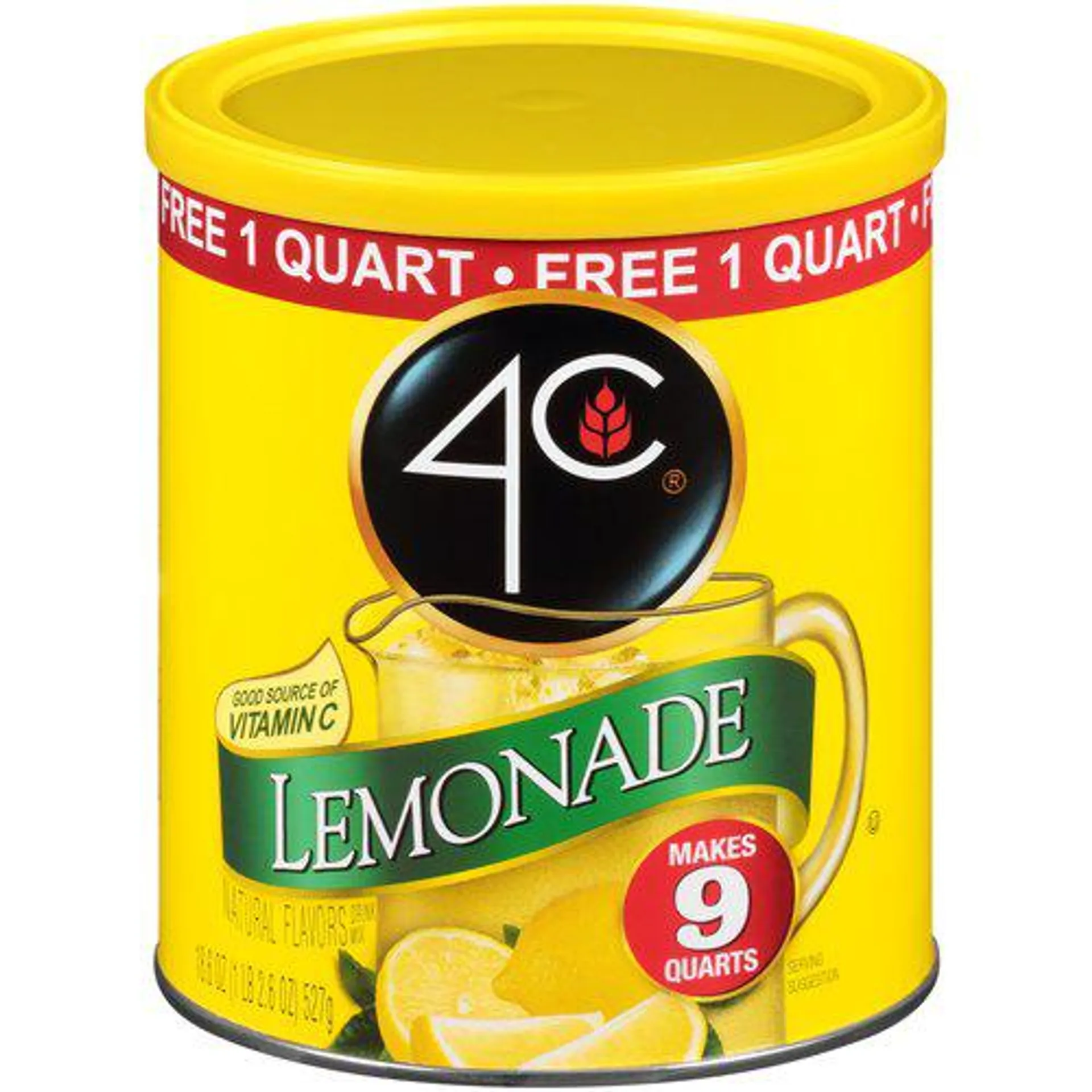 4C Lemonade, Drink Mix, 18.6 Ounce