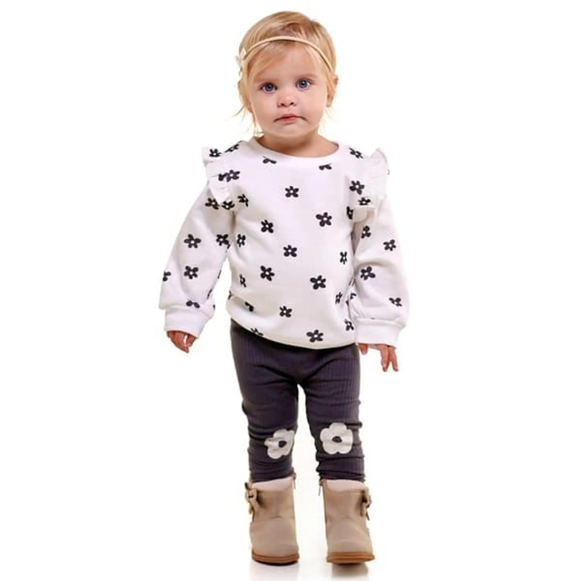 Baby Girl (18-24M) Lila & Jack 3pc. Floral Ruffle Sweatshirt Set