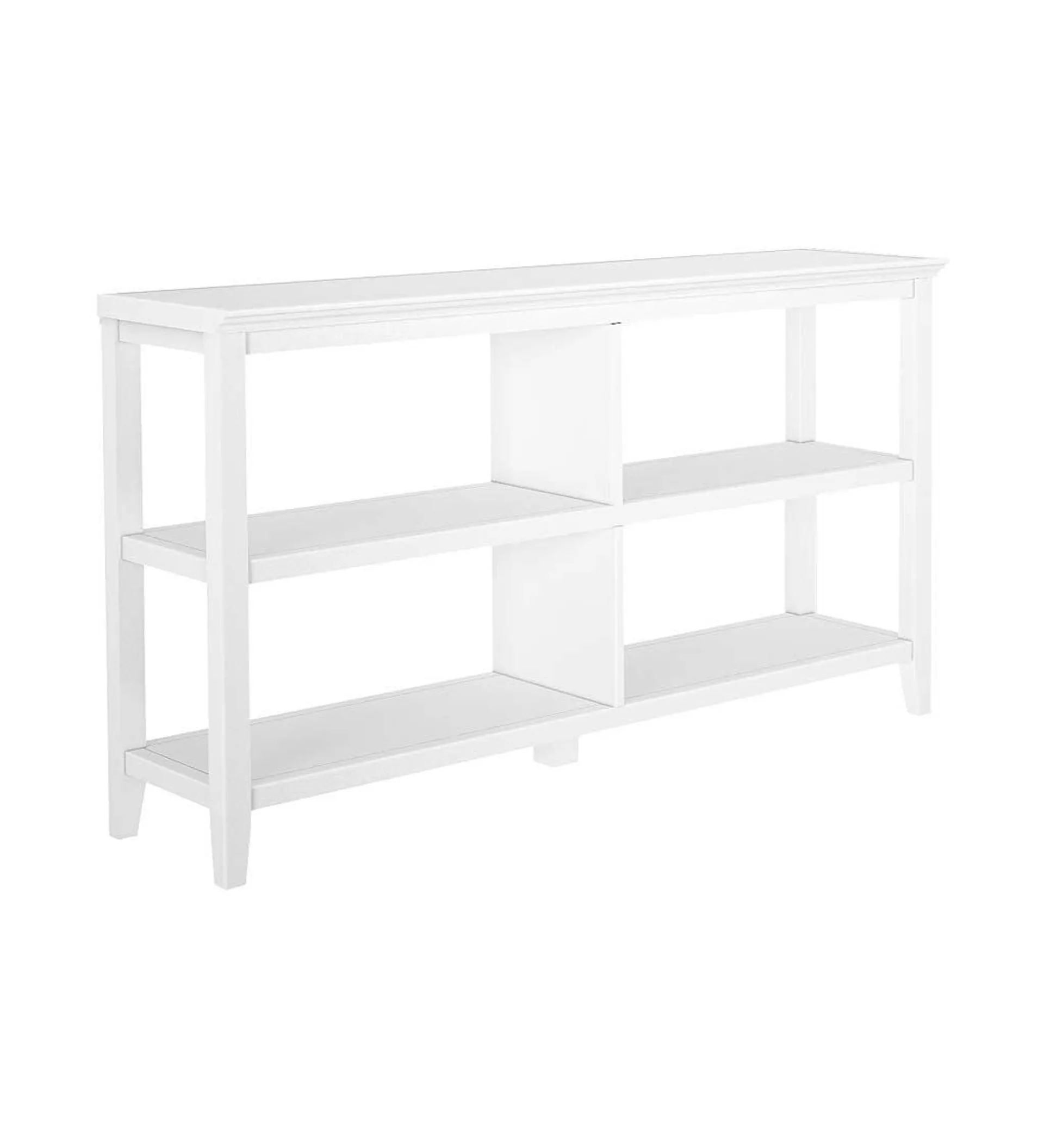 Farmhouse Two-Shelf Console Bookcase - White