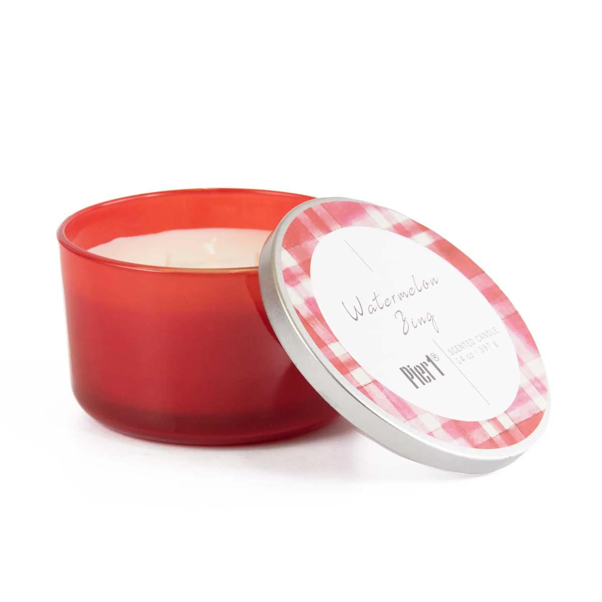 Pier 1 Watermelon Zing Filled 3-Wick 14oz Candle