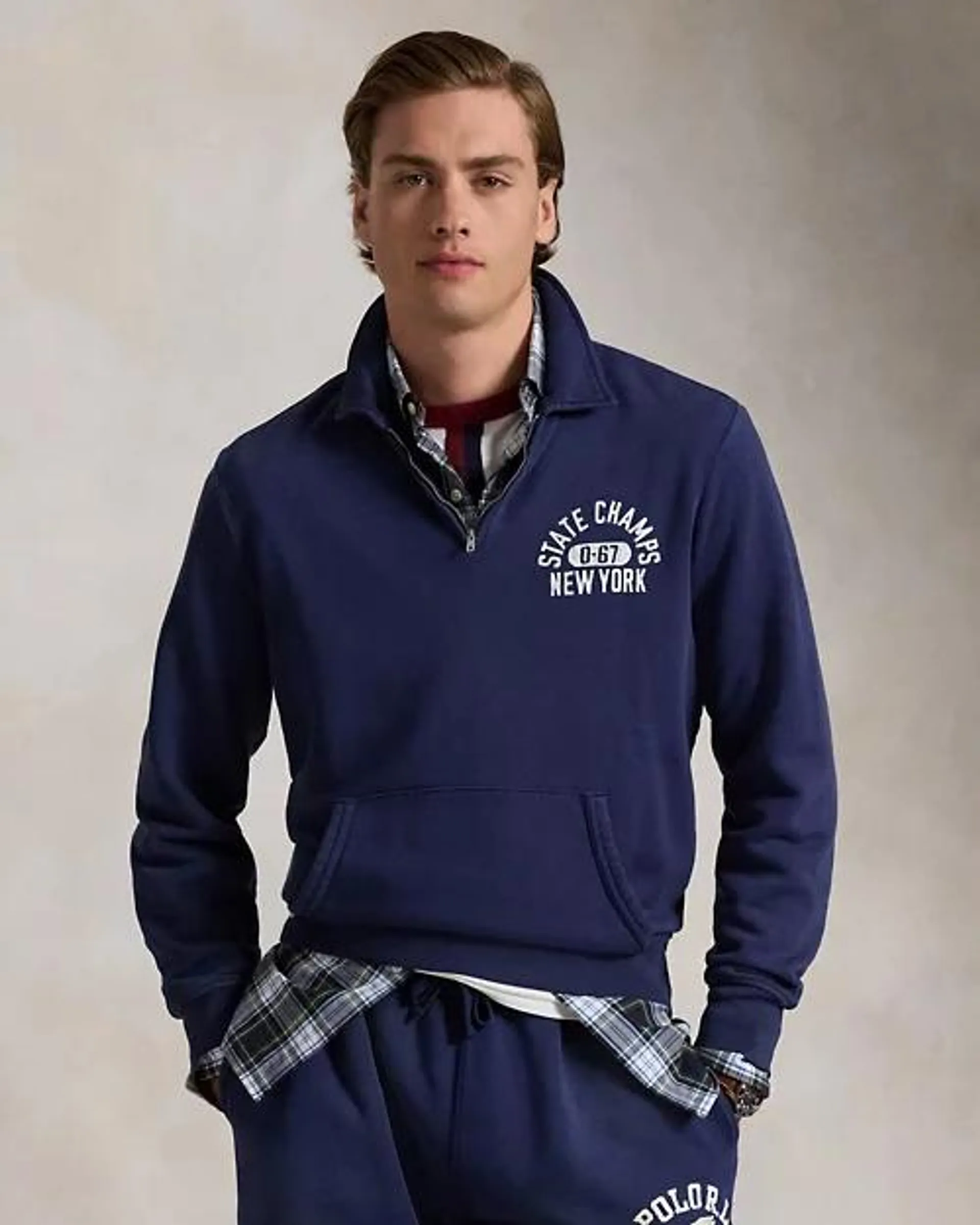 Crest Fleece Collared Sweatshirt