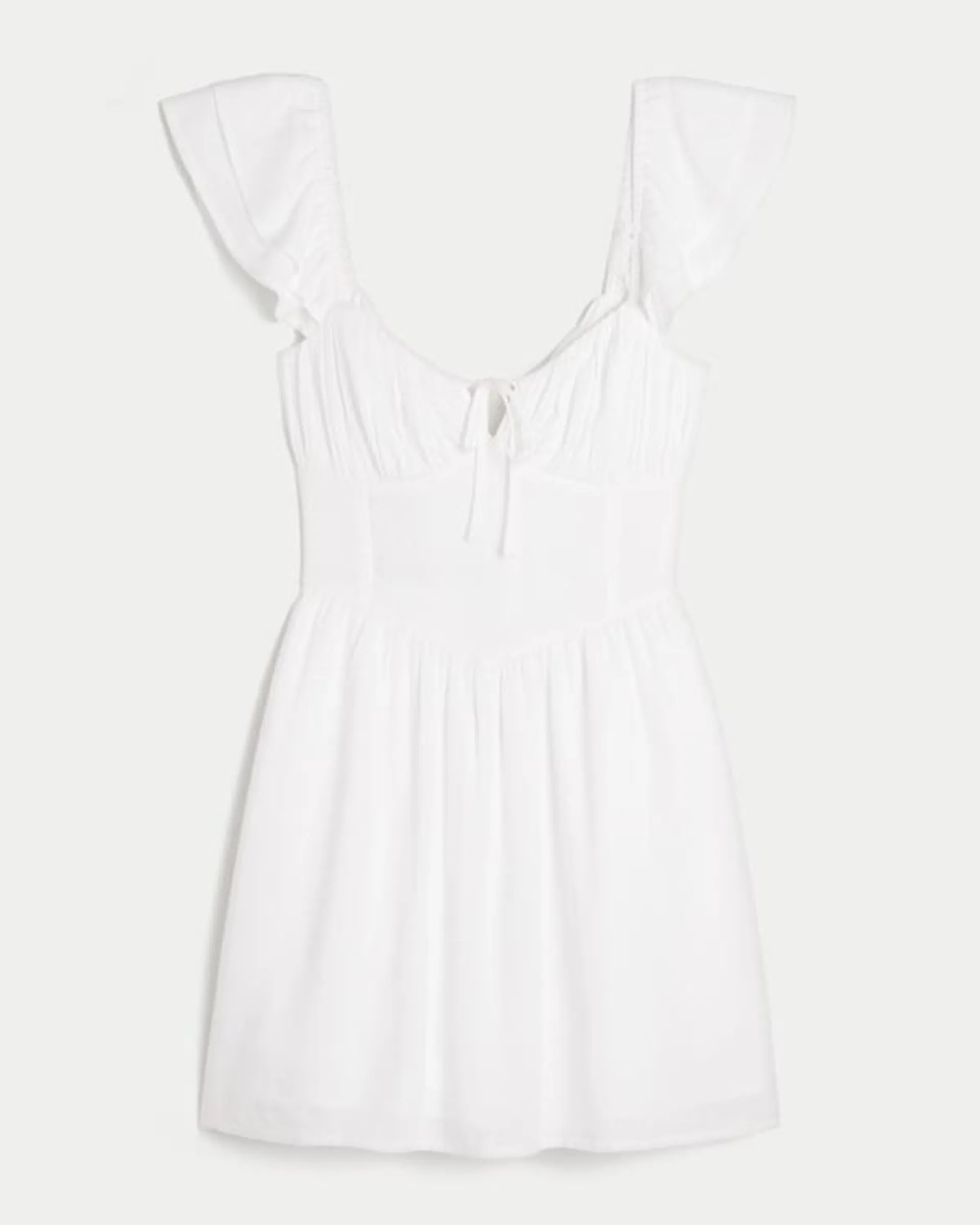 Flutter Sleeve V-Waist Mini Dress