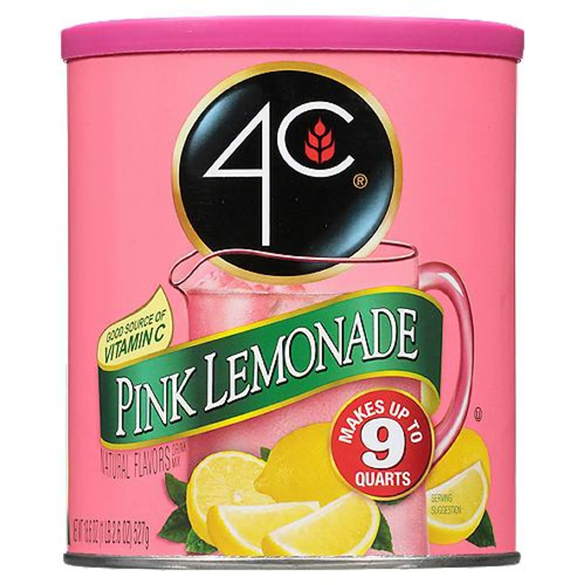 4C Pink Lemonade, Drink Mix, 18.6 Ounce