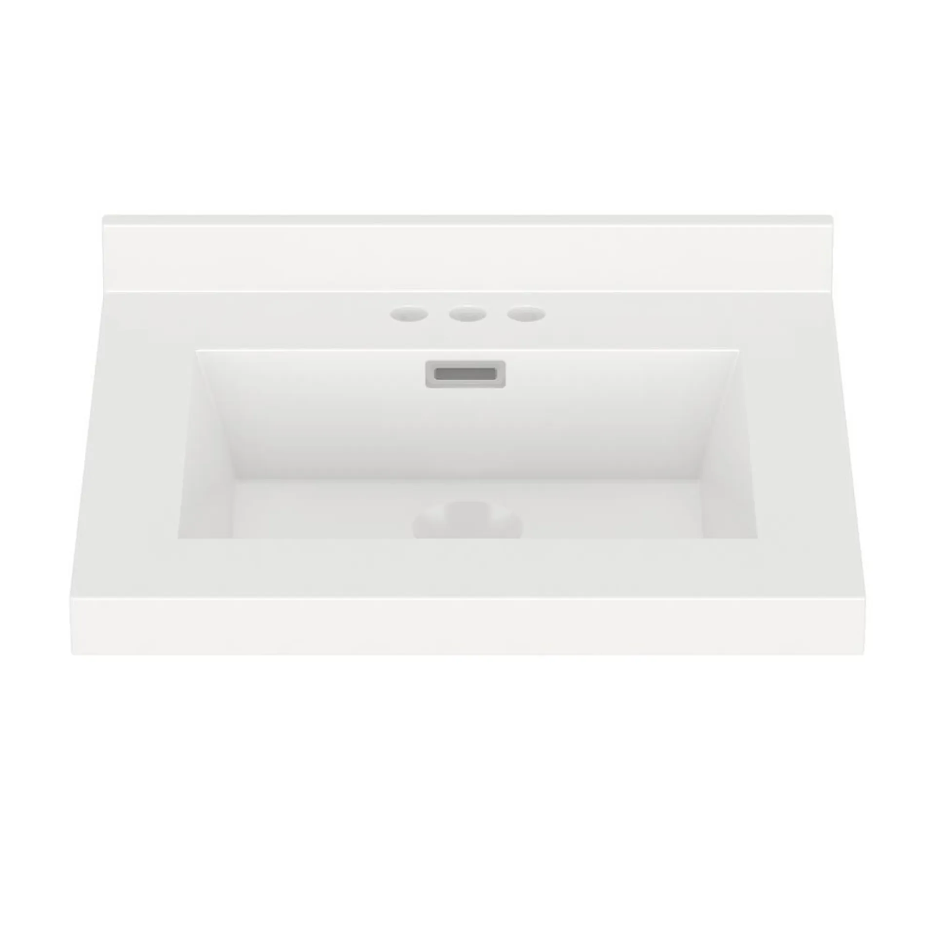 MagickWoods Elements 25"W x 22"D Solid White Cultured Marble Vanity Top with Rectangular Integrated Bowl