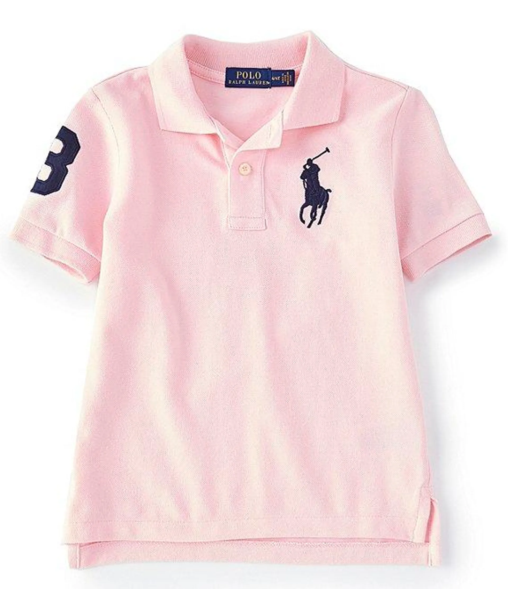 Little Boys 2T-7 Short Sleeve Oversized Logo Classic Mesh Polo Shirt