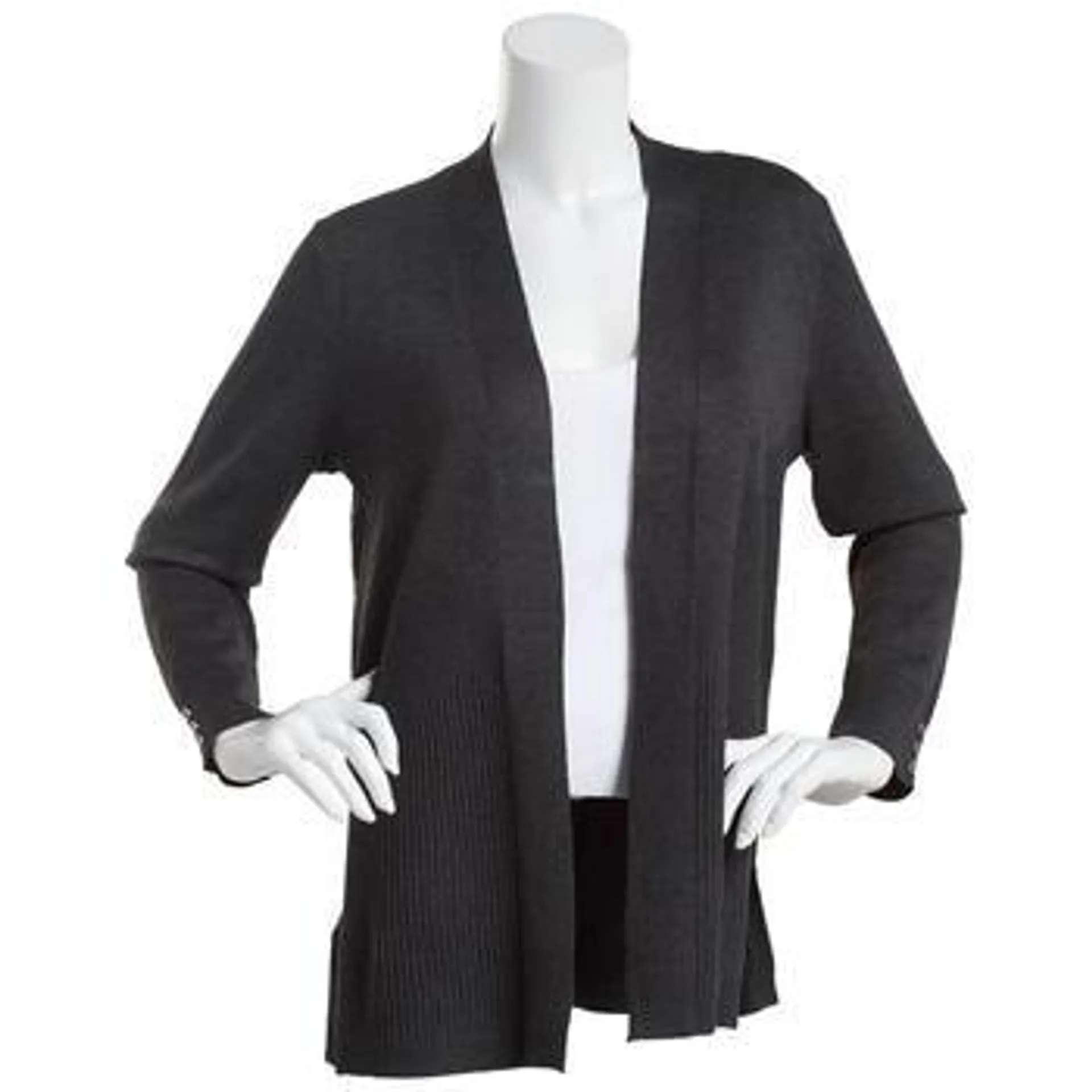 Womens 89th & Madison Variegated Straight Hem Cardigan