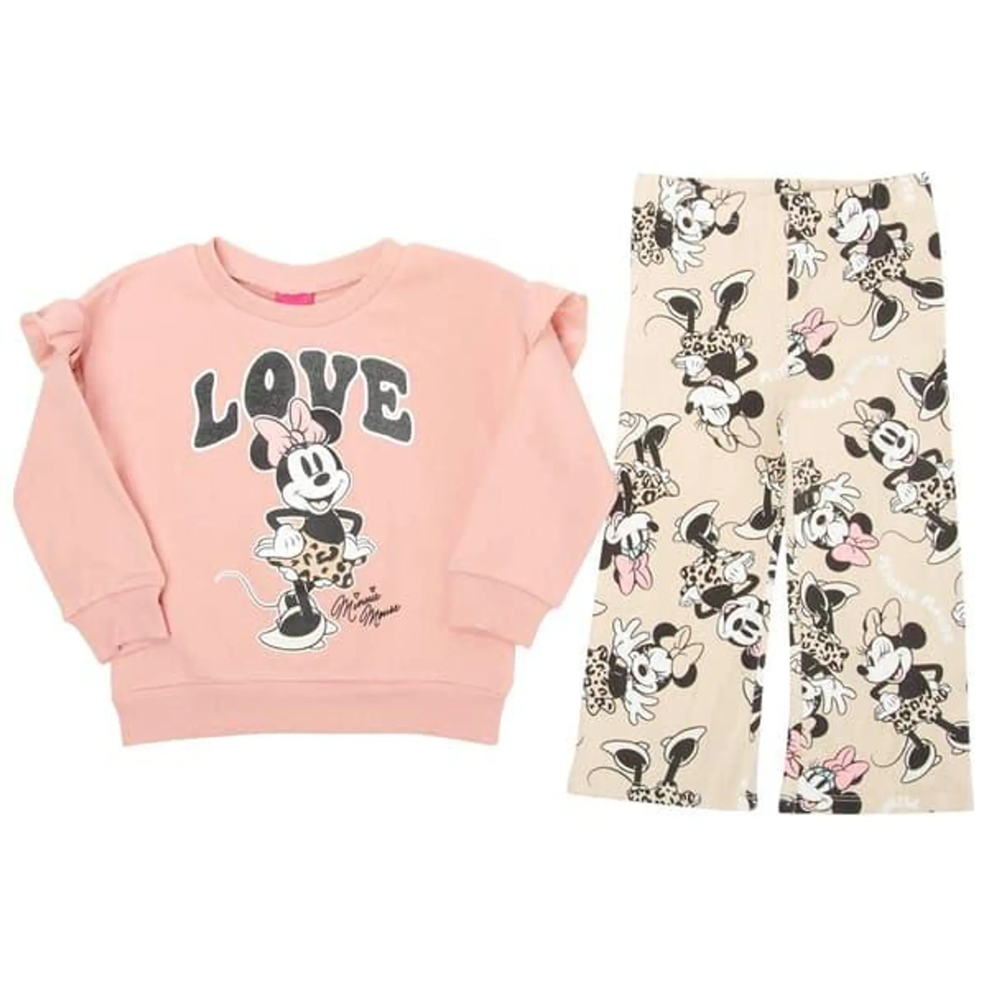 Toddler Girl Disney Minnie Love Sweatshirt & Wide Leg Pants Set