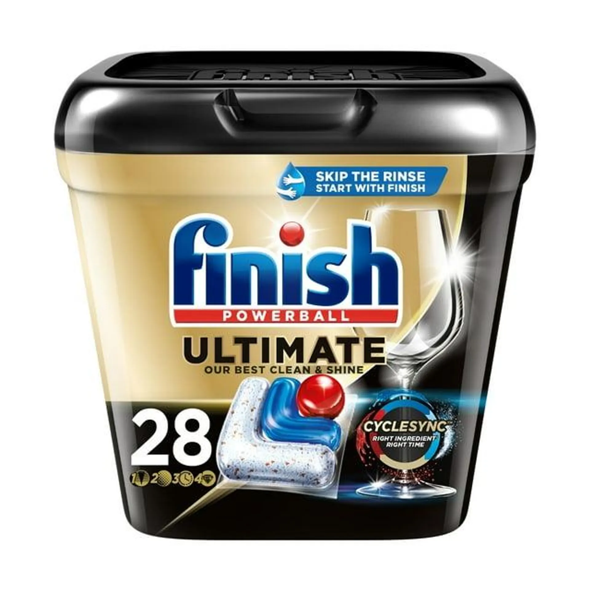 Finish Ultimate Dishwasher Detergent- 28 Count - With CycleSync™ Technology - Dishwashing Tablets - Dish Tabs