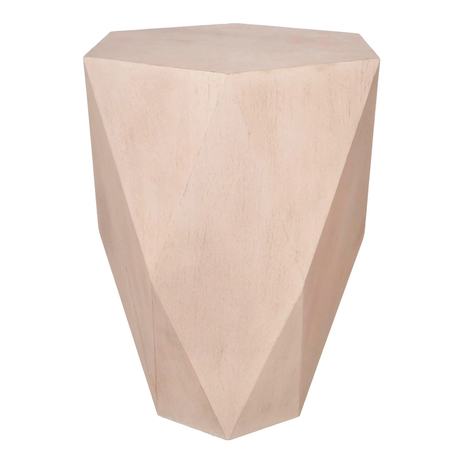 Geometric Side Table - Pedestal With Ceruse Finish