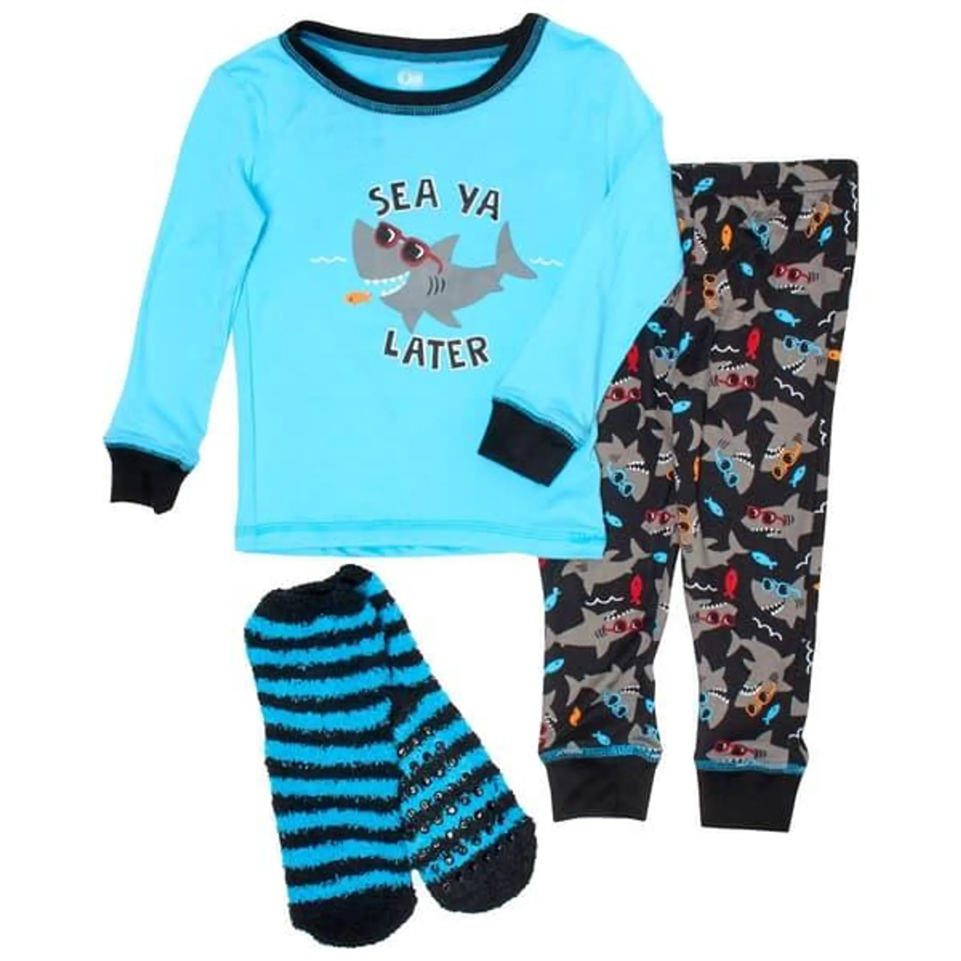 Toddler Boy Only Boys® Sharks Sea Ya Later Pajama Set with Socks