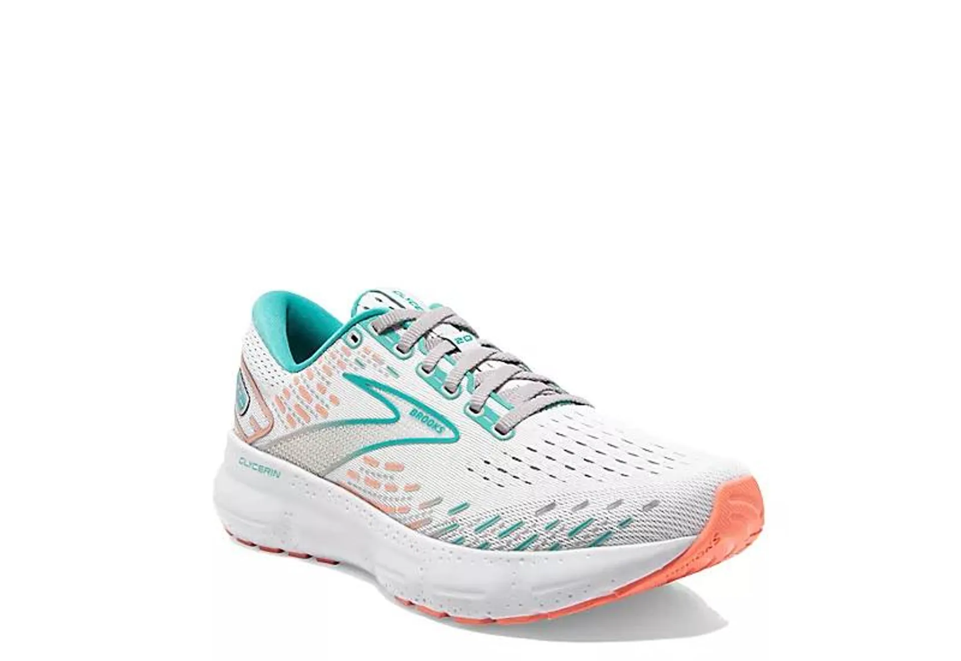 Brooks Womens Glycerin 20 Running Shoe - White