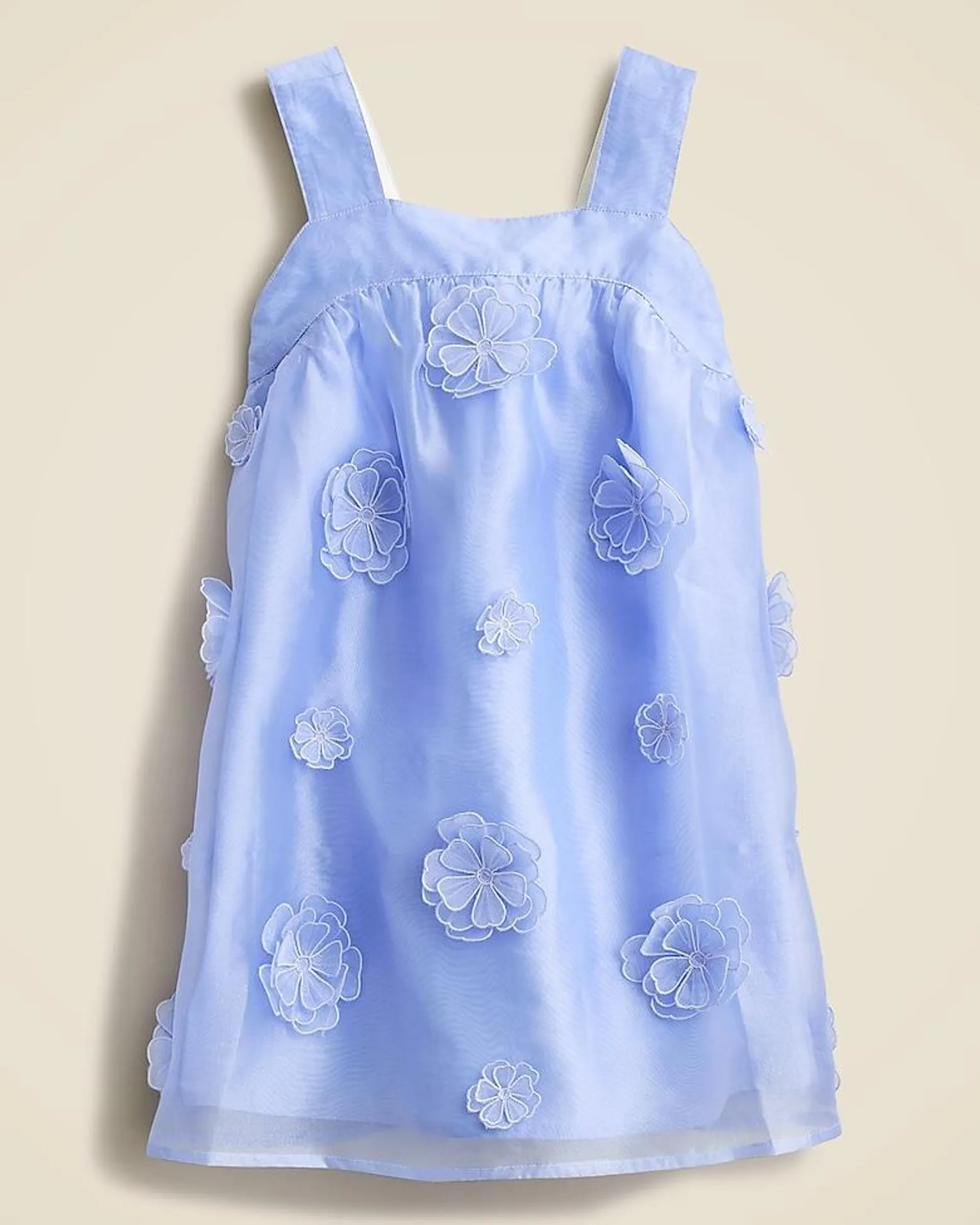 Girls' floral appliqué dress in organza